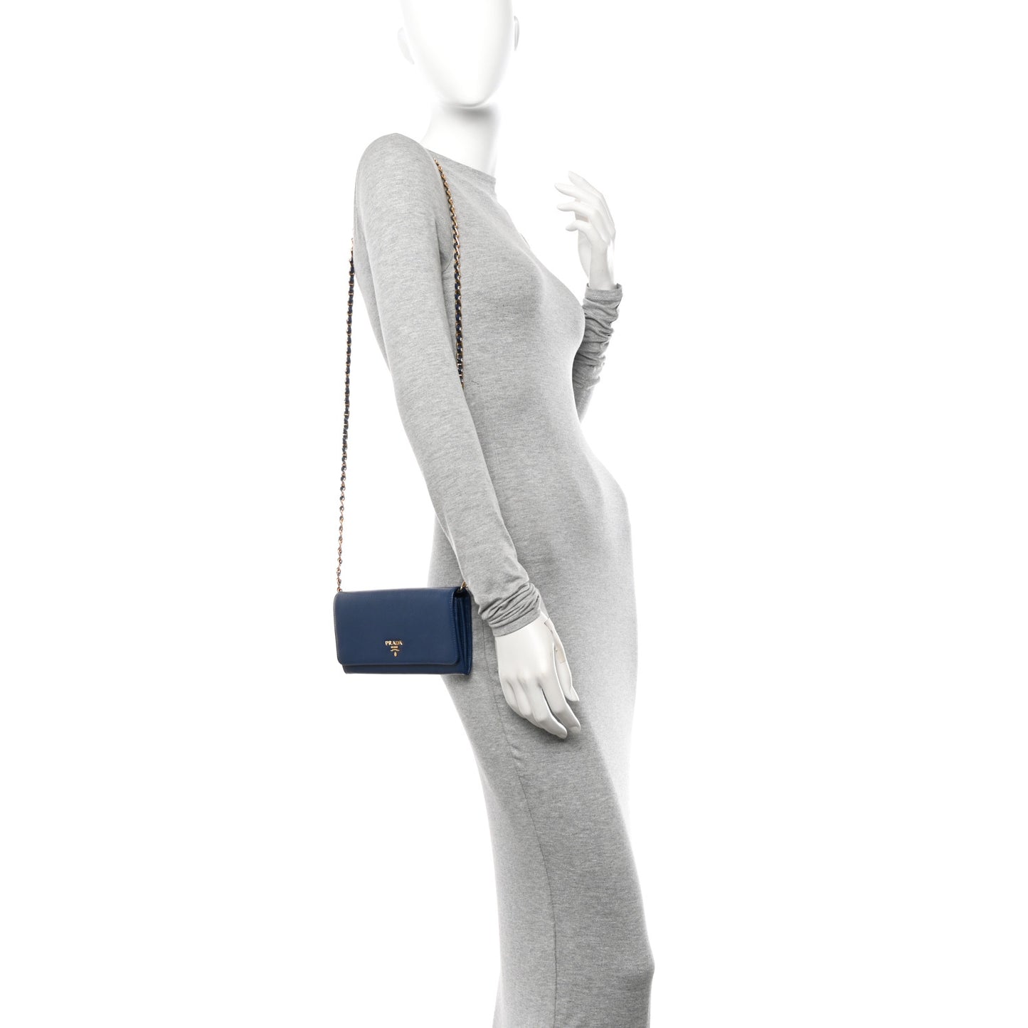 Saffiano Metal Oro Chain Wallet Bleuette
