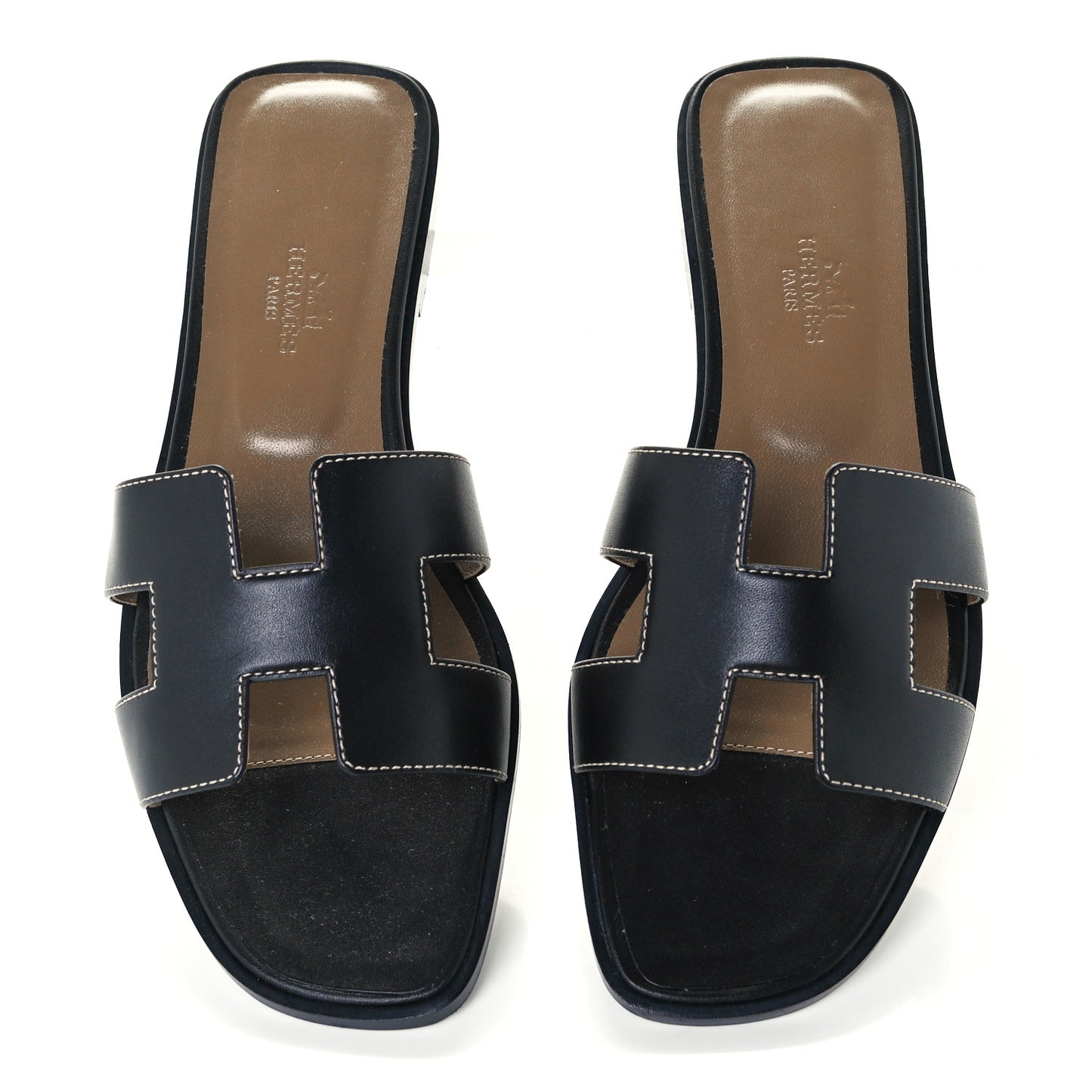 Box Calfskin Oran Sandals 38 Black