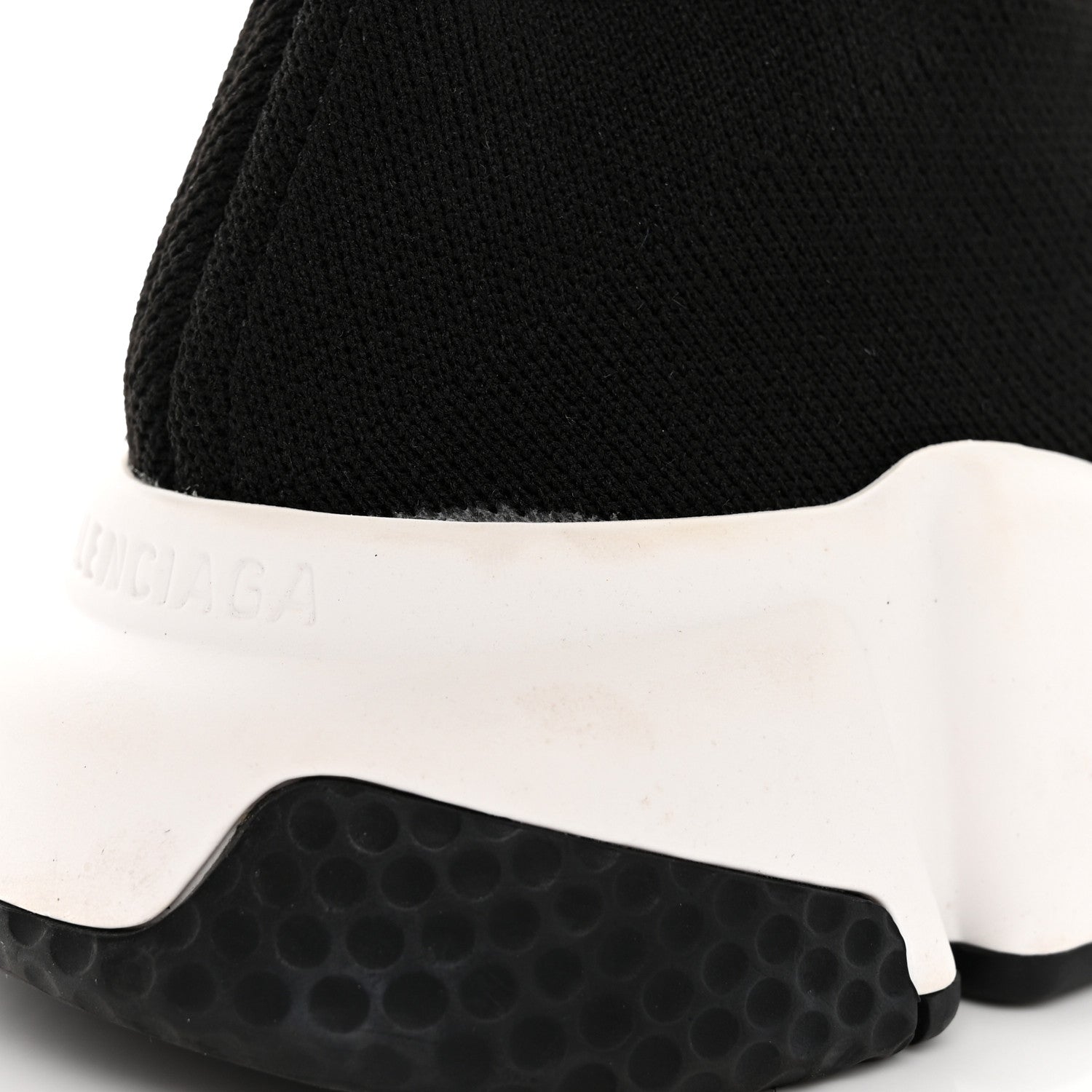 Balenciaga Neoprene Knit Womens Speed Sneakers 37 Black White 13 of 15