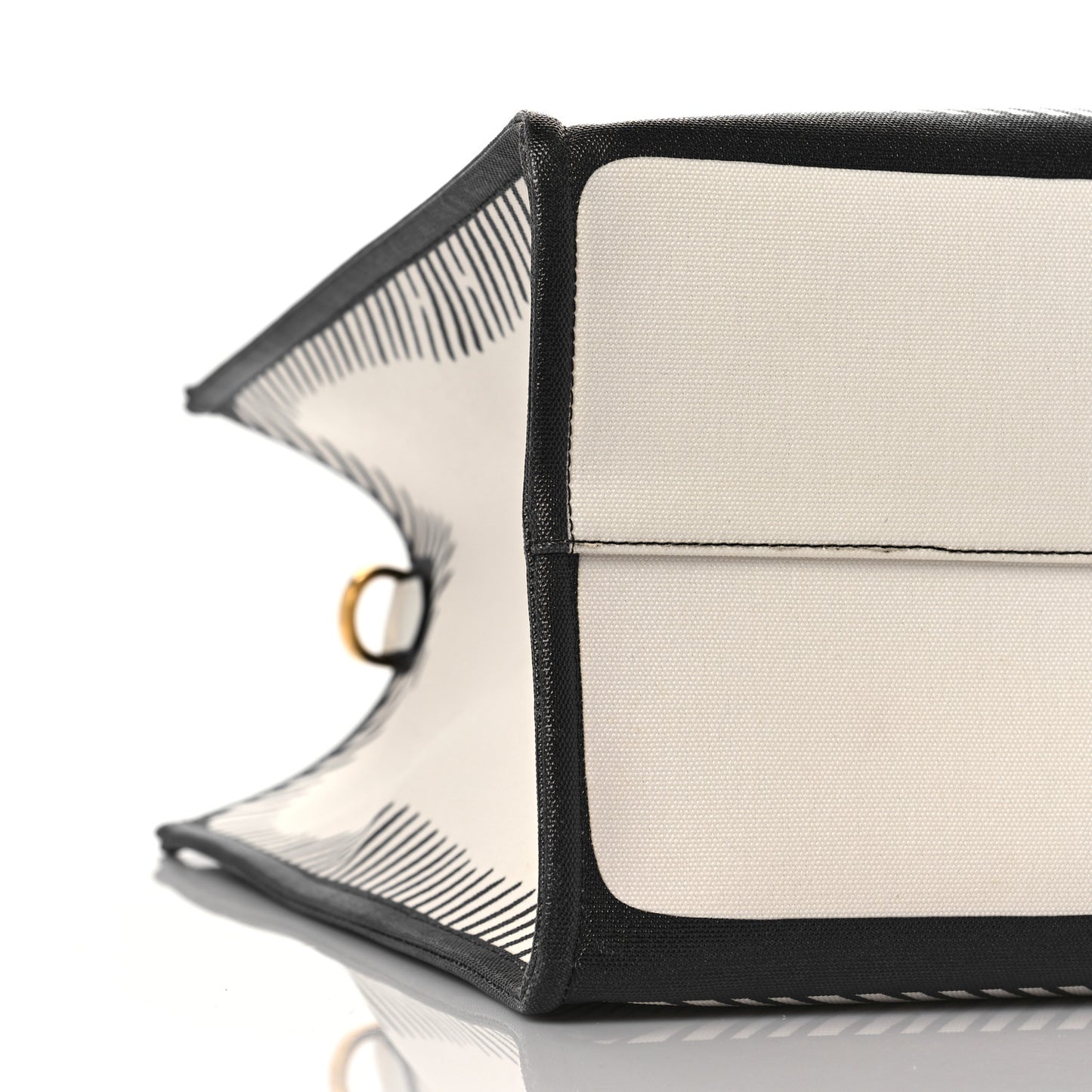 X JOSHUA VIDES Coated Canvas Stamp Patch Shopping Tote White Black