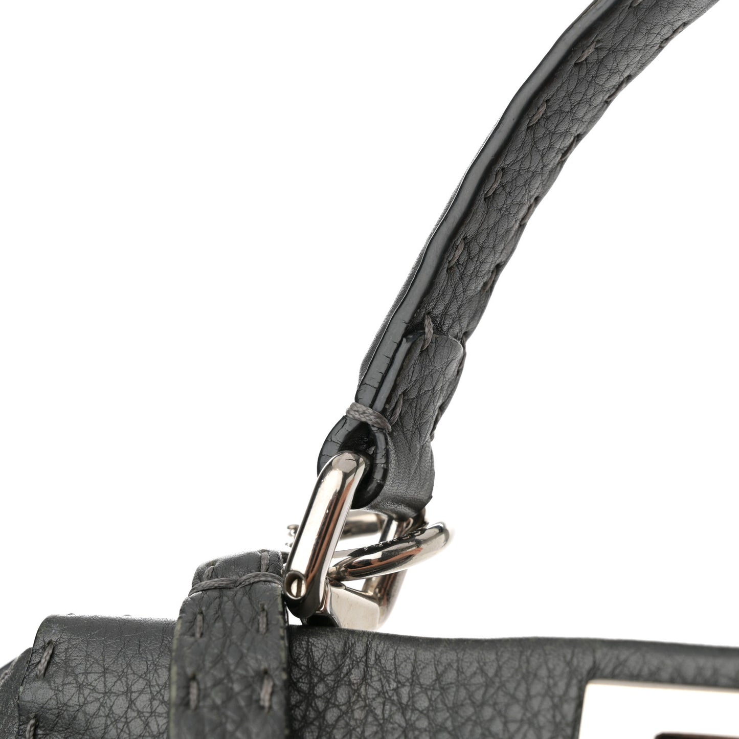Cuoio Romano Selleria Bi-Color Medium Peekaboo Iconic Satchel Asfalto Latte