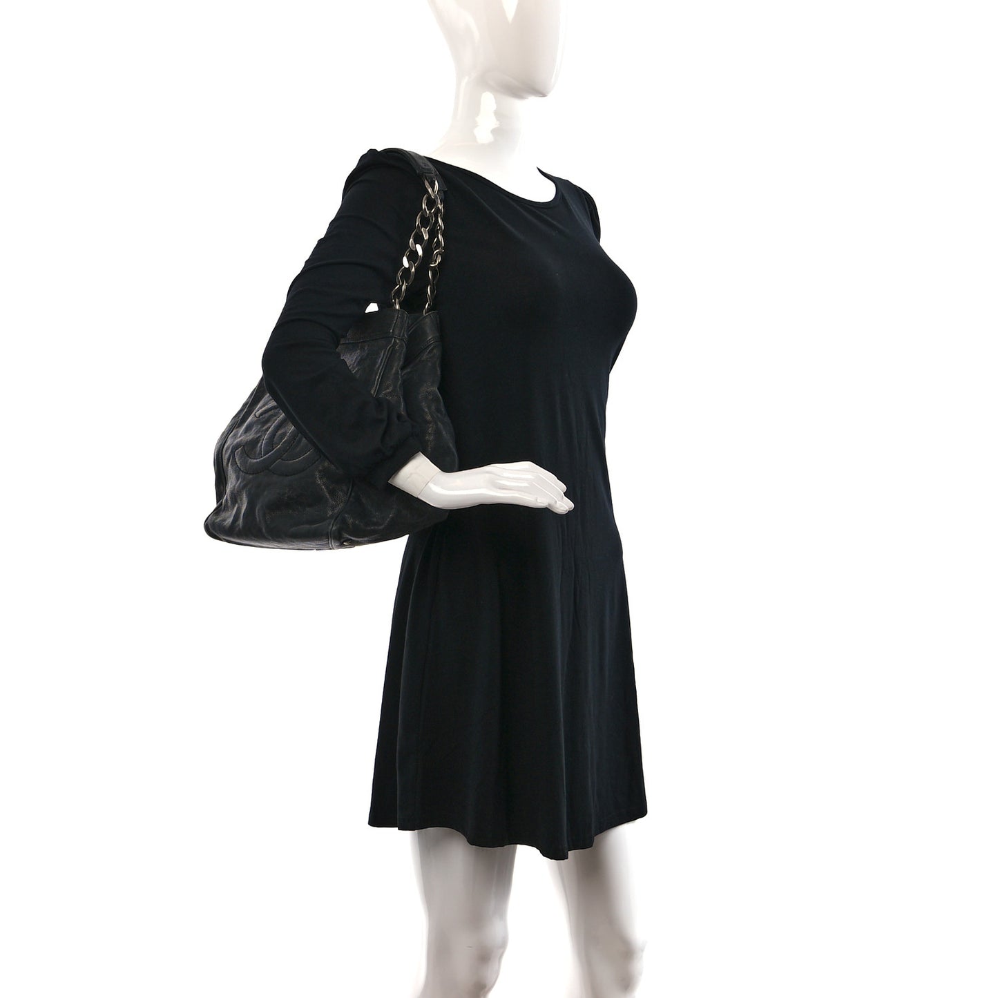 Caviar CC Shoulder Bag Black