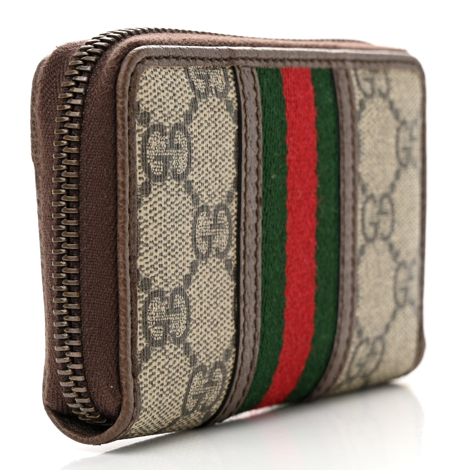 Gucci GG Supreme Web Ophidia Zip Around Card Case Brown 3 of 6