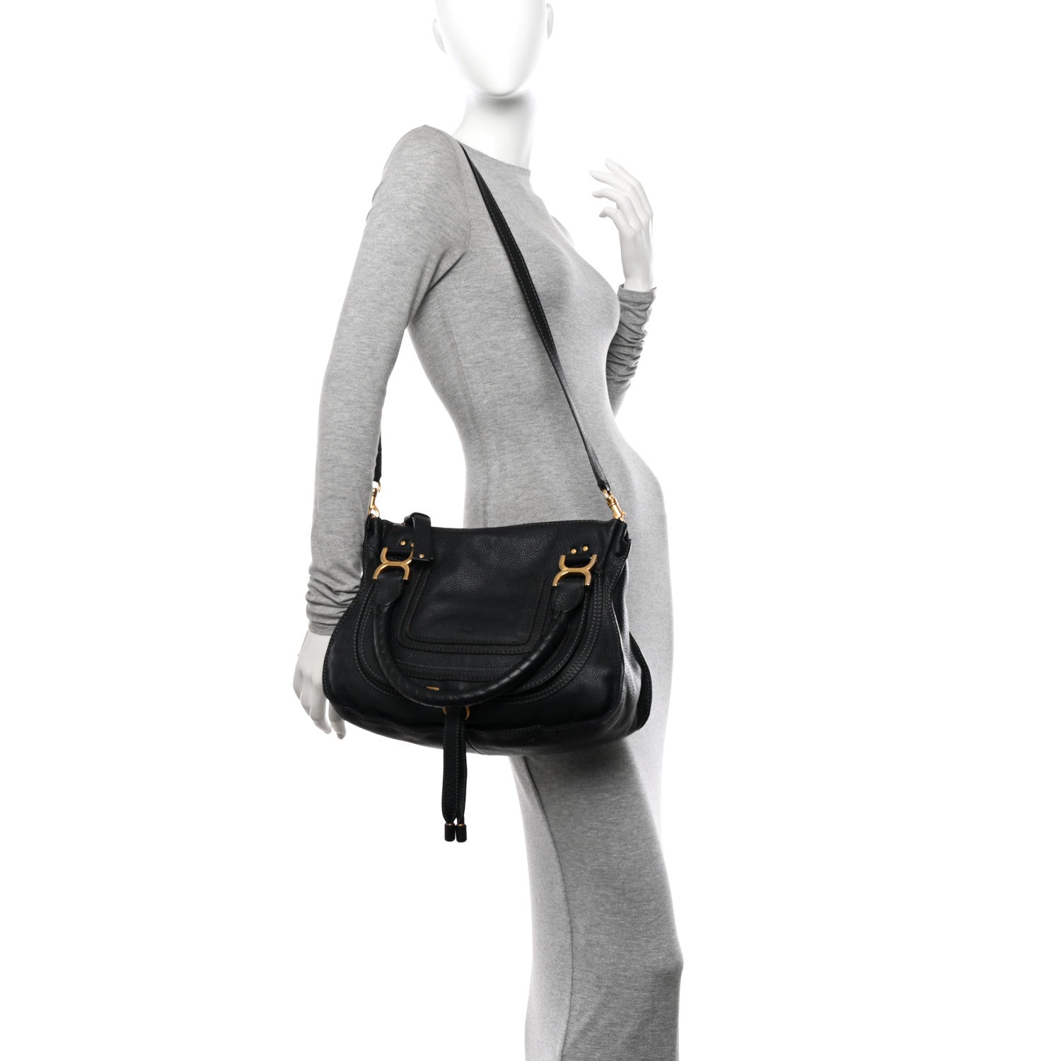 Chloe Calfskin Medium Marcie Satchel Black 2 of 13