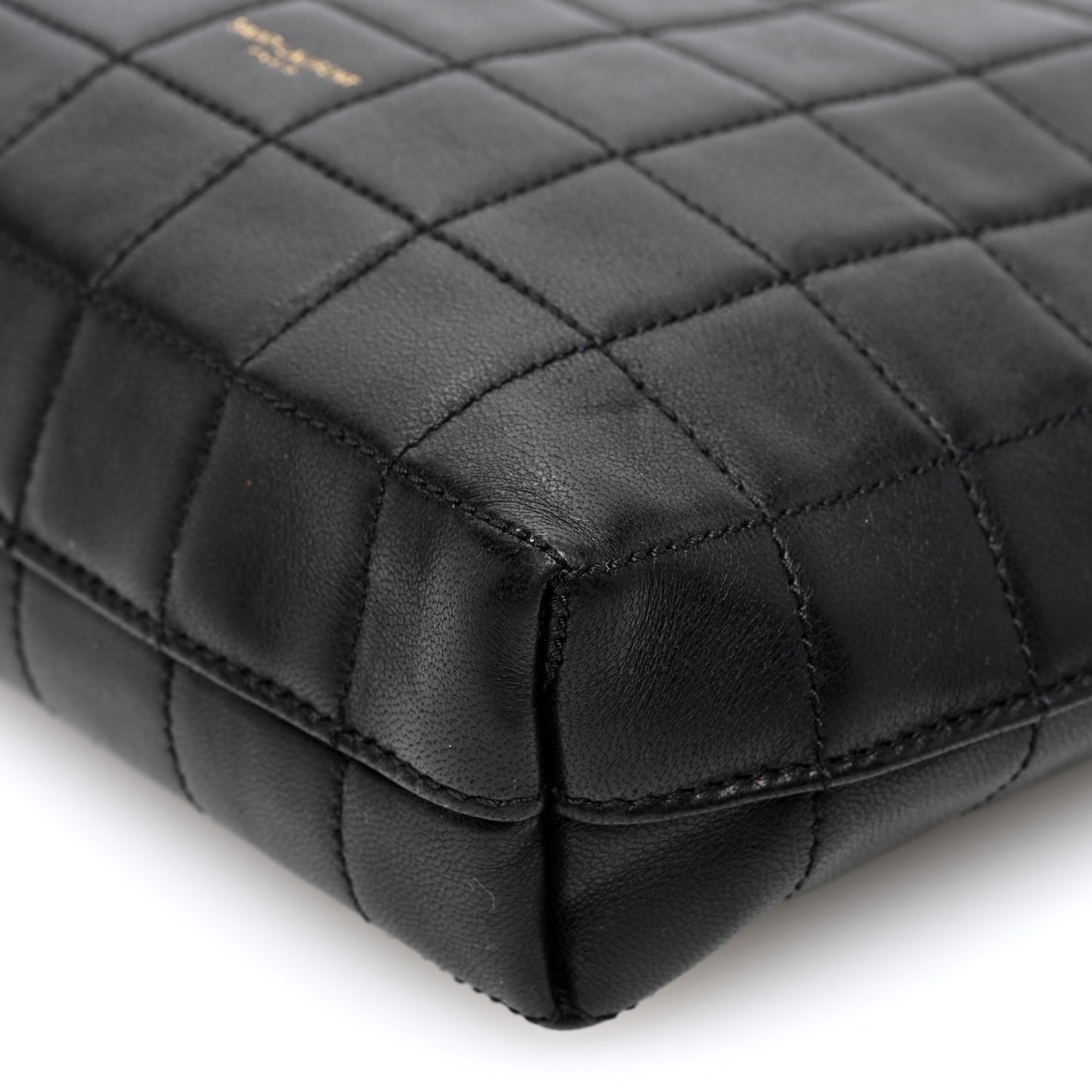 Lambskin Carre Quilted Mini Shopping Bag Black