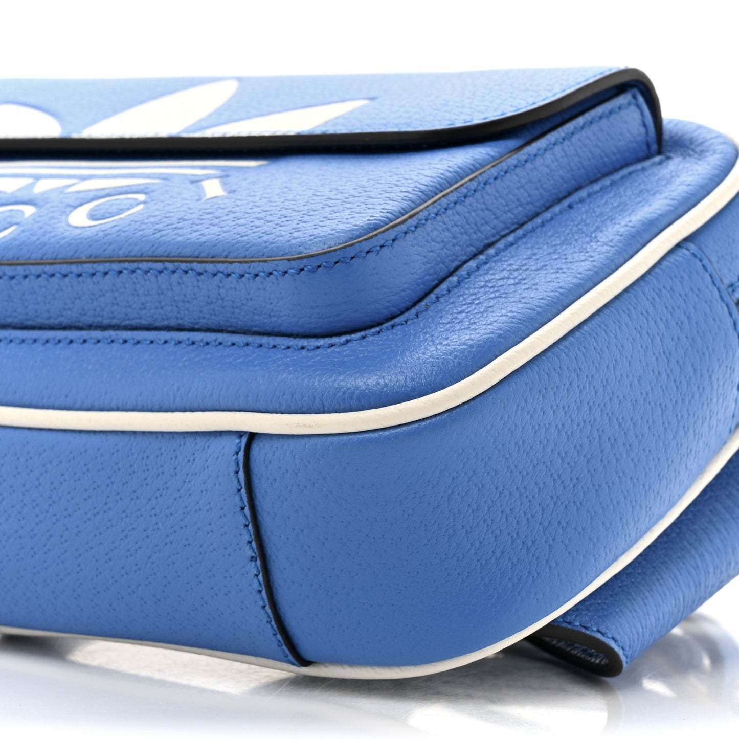 X ADIDAS Textured Dollar Calfskin Belt Bag Blue