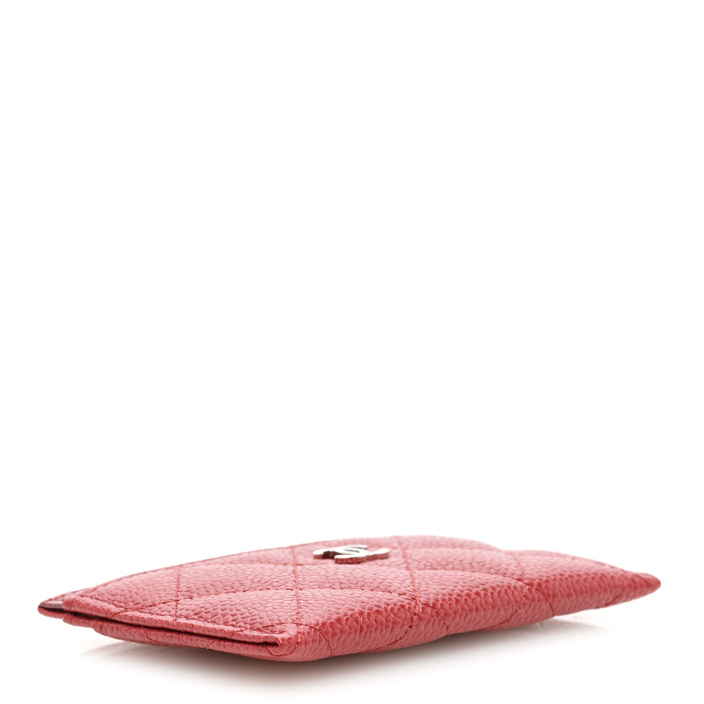 Caviar Quilted Card Holder Red