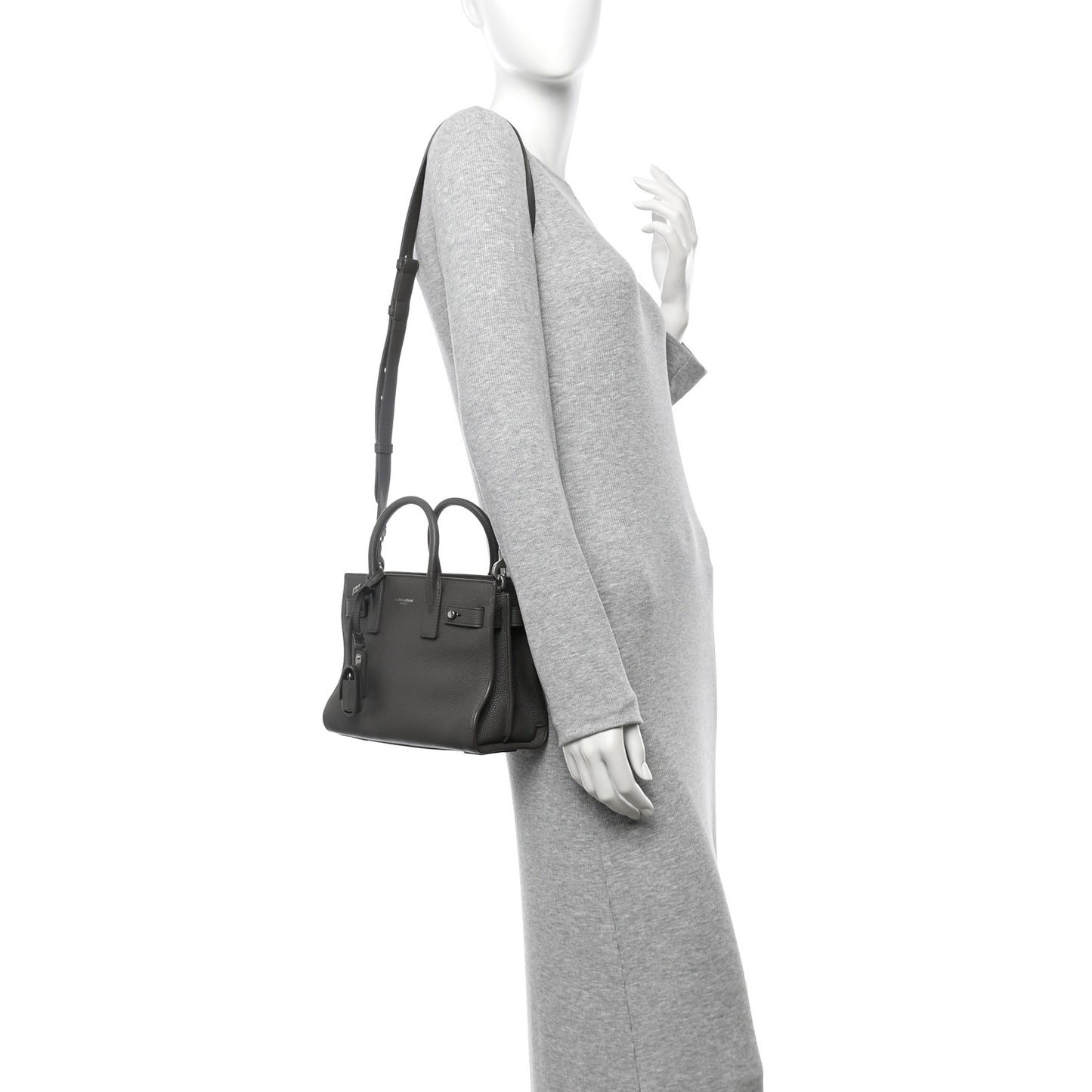 Grained Calfskin Nano Supple Sac De Jour Fog