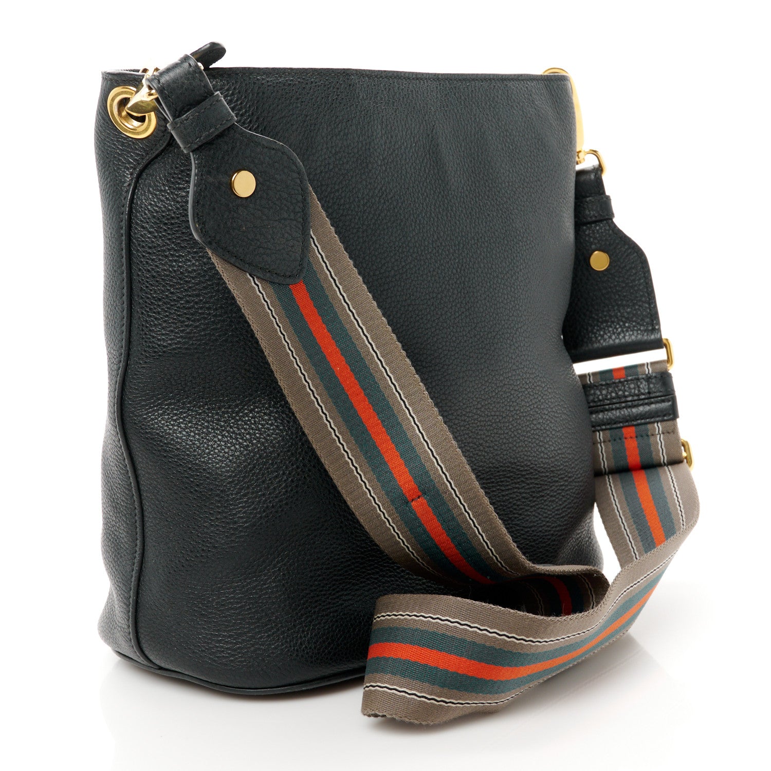 Prada Vitello Phenix Logo Hobo Black 3 of 10