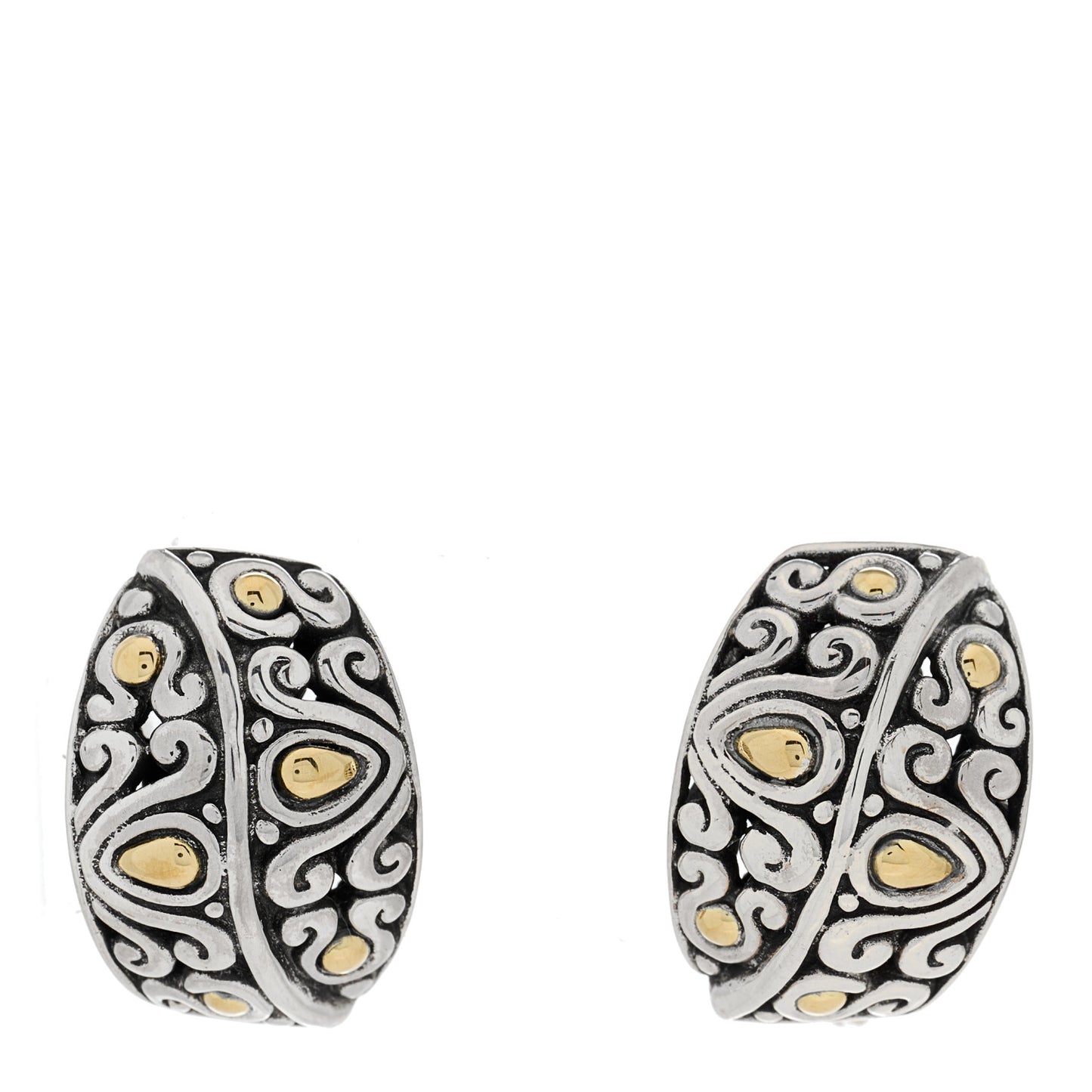 Sterling Silver 18K Yellow Gold Buddha Belly Earrings
