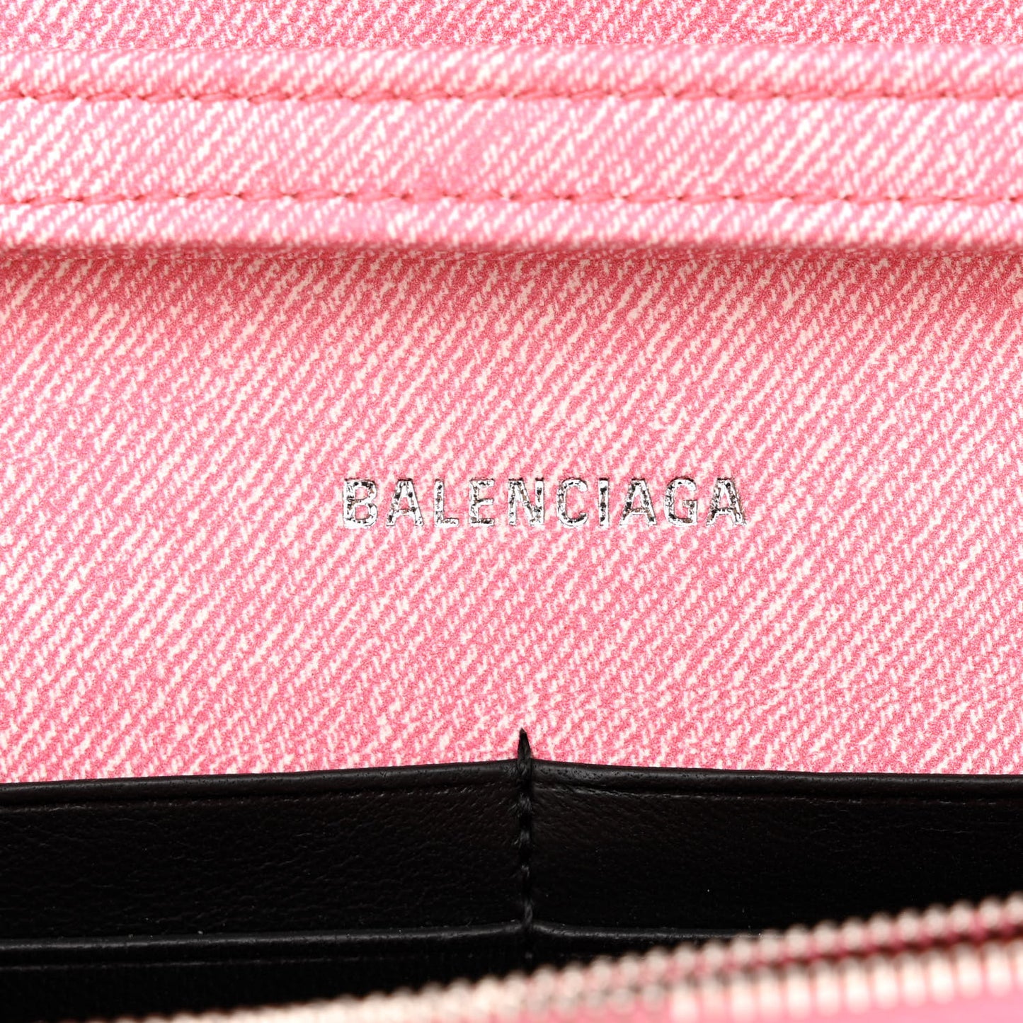 Nappa Denim Printed Hourglass Chain Bag Denim Pink