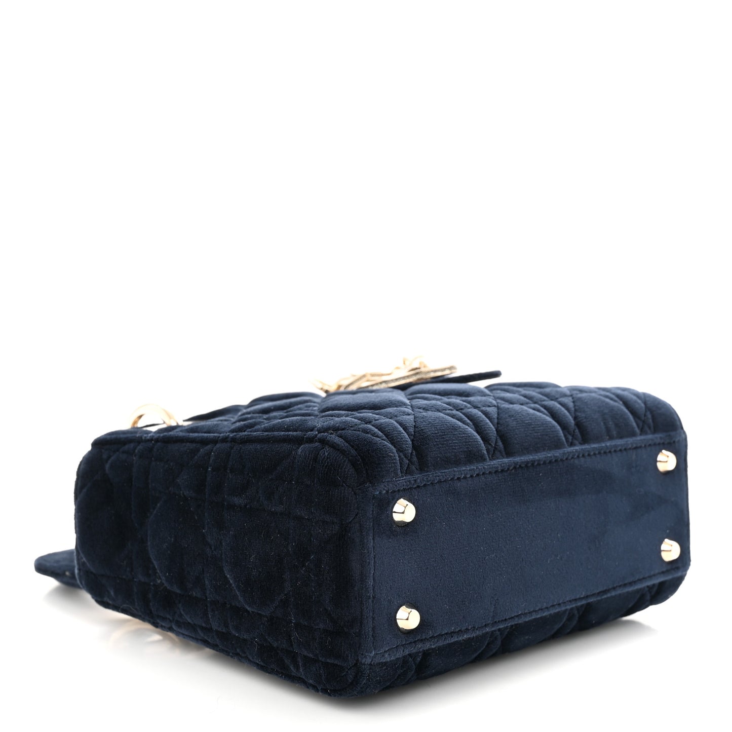 Velvet Mini Lady Dior Navy Blue