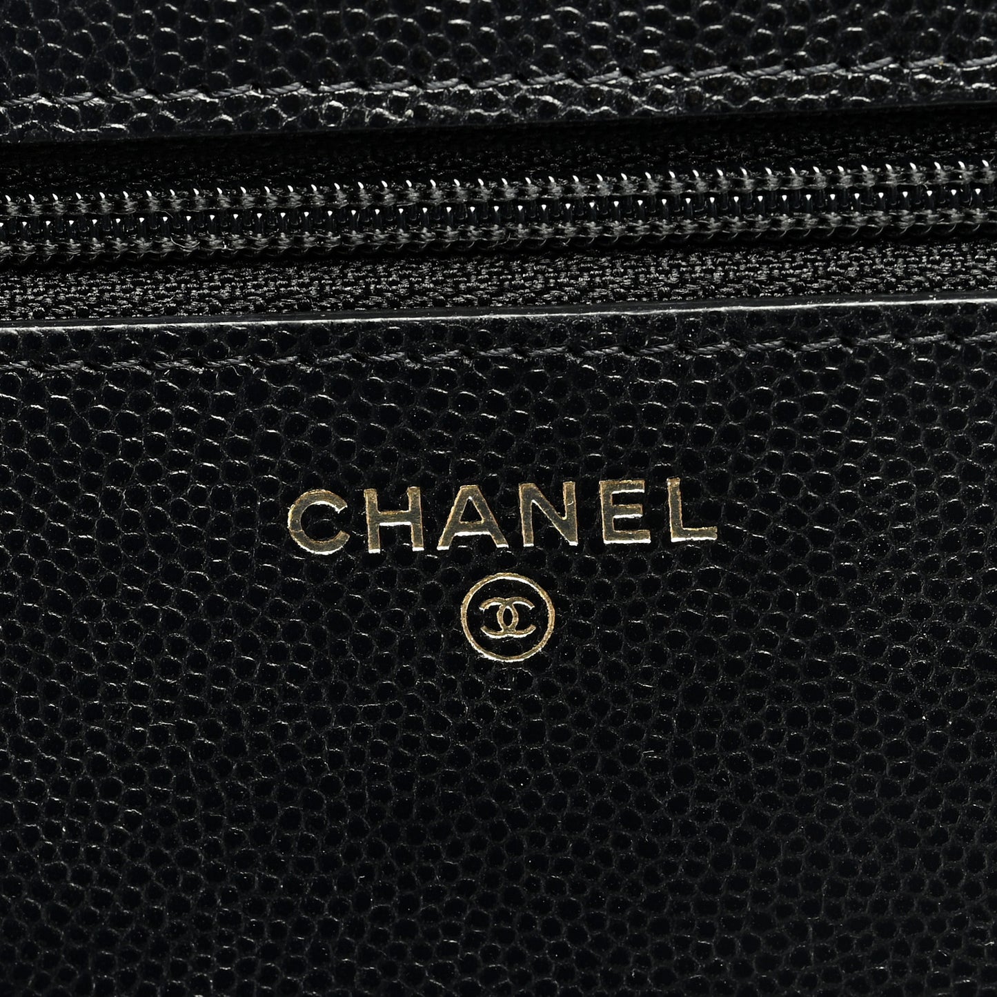 Caviar Quilted French New Wave Chain CC Wallet On Chain WOC Black