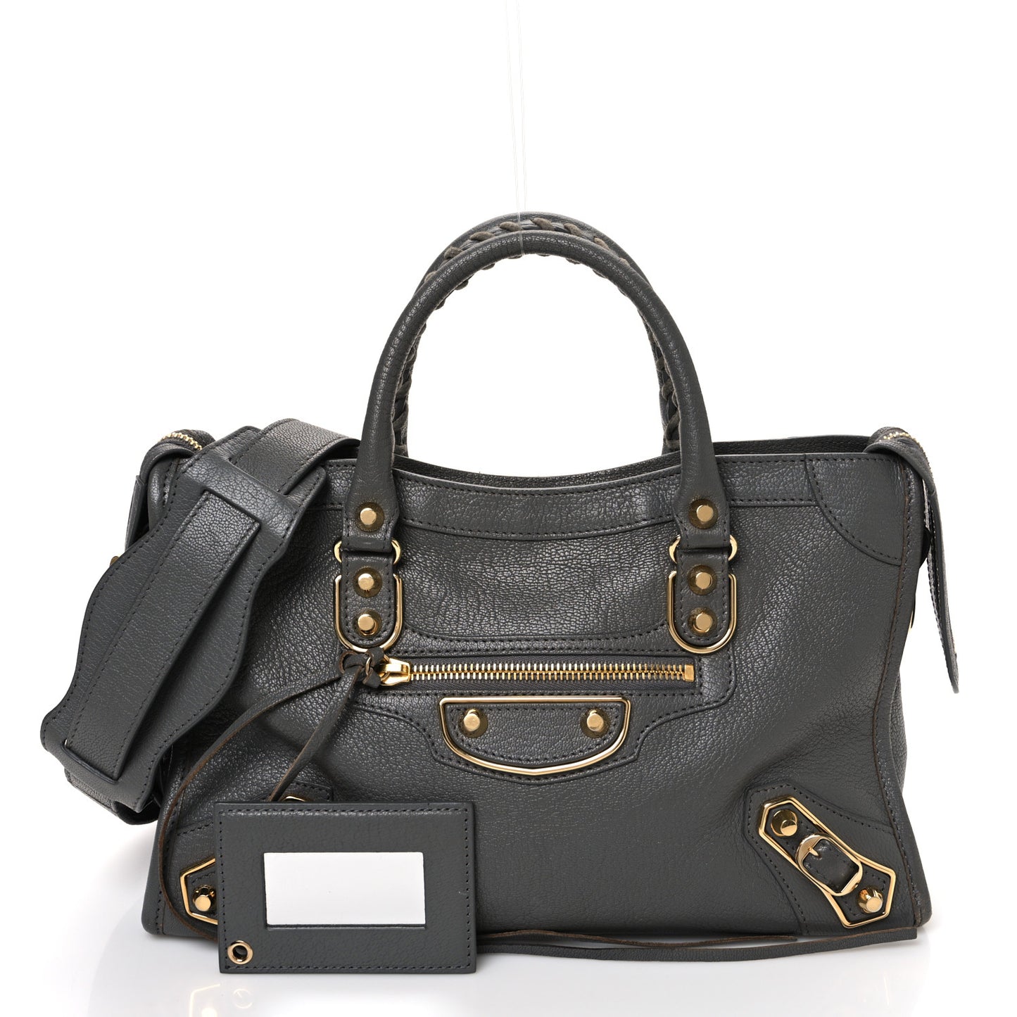 Chevre Gold Metallic Edge Hardware S City Gris Acier