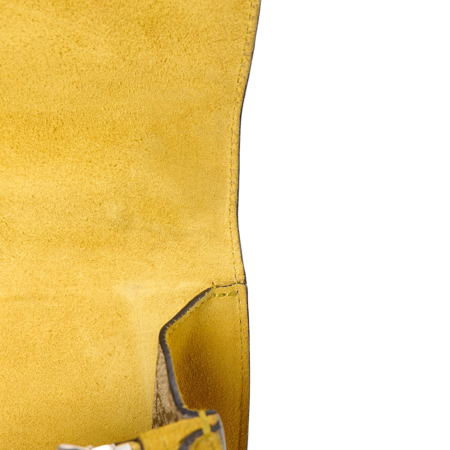 GG Supreme Monogram Suede Crystal Small Dionysus Shoulder Bag Beige Ebony Yellow