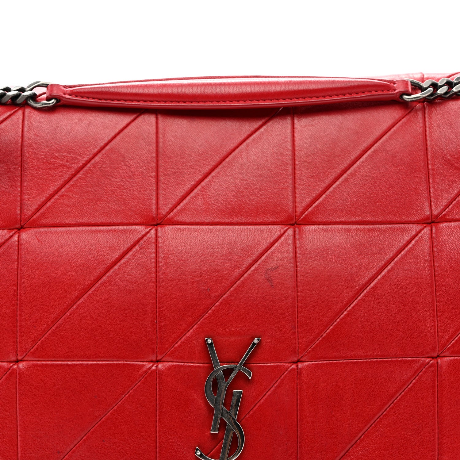 Saint Laurent Lambskin Patchwork Monogram Large Jamie Red 4 of 11