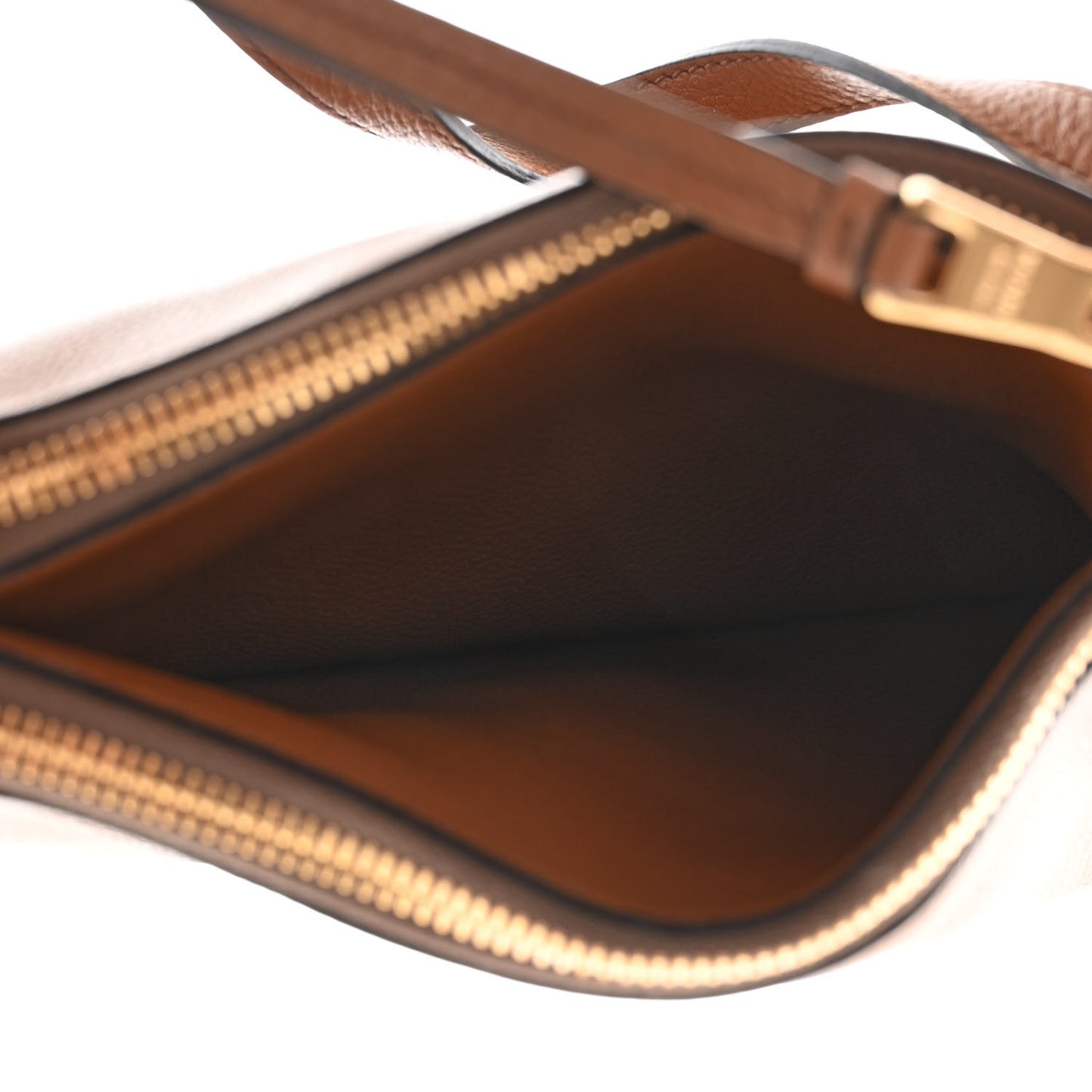 Vitello Phenix Double Zip Crossbody Bag Cannella