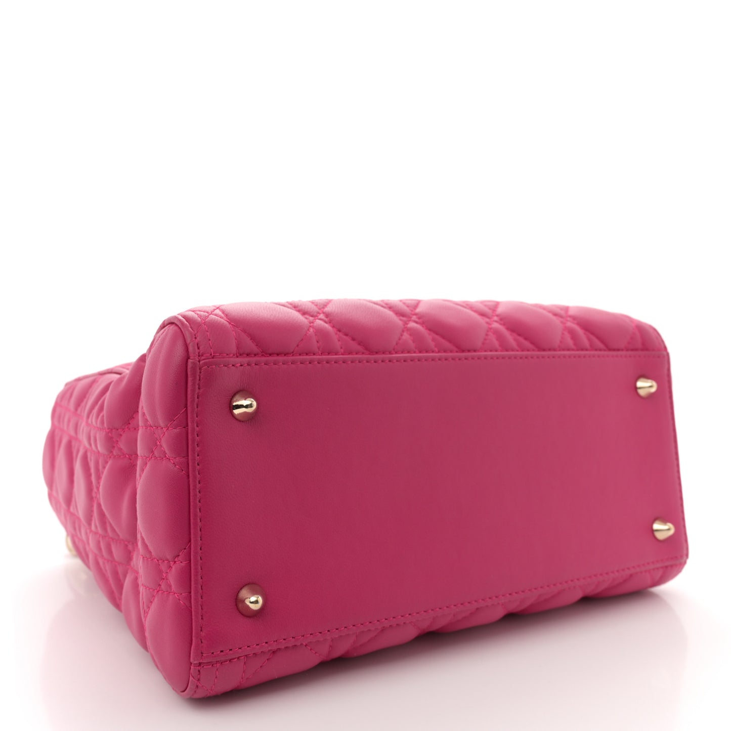 Lambskin Cannage Medium Lady Dior Fuchsia
