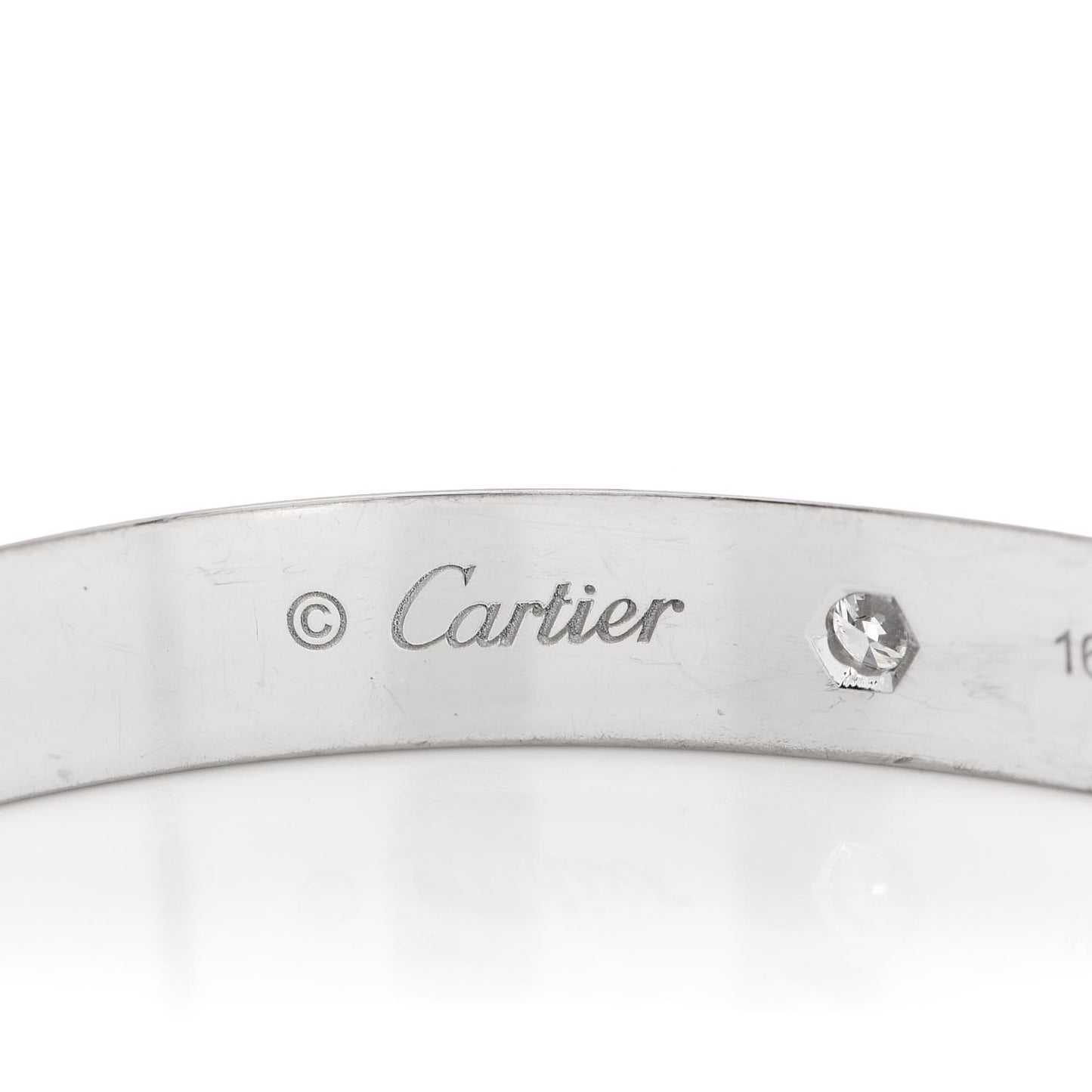 18K White Gold 4 Diamond LOVE Bracelet 16