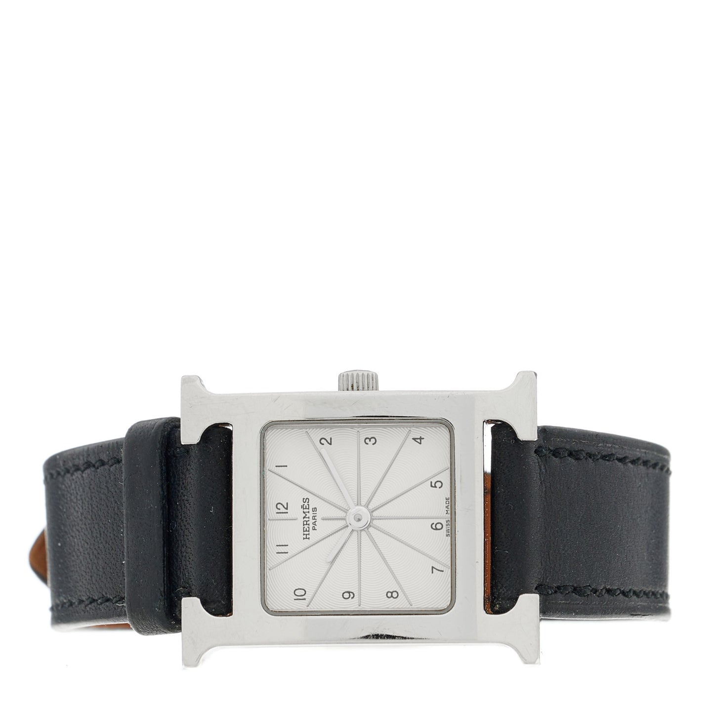 Stainless Steel Barenia 21mm Heure H Hour Quartz Watch Noir