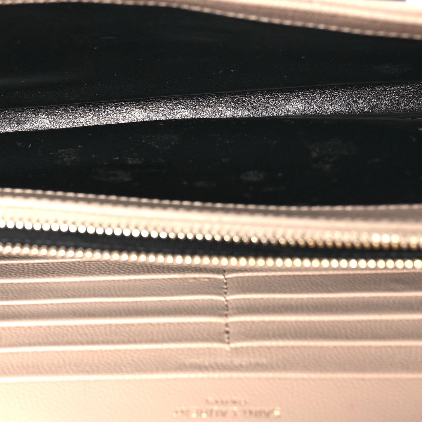 Grain De Poudre Matelasse Chevron Monogram Chain Wallet Dark Beige