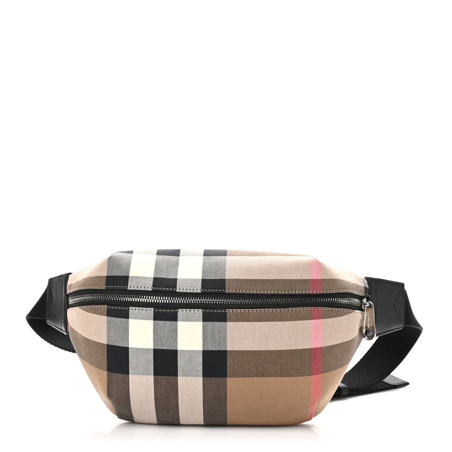 Burberry Nylon Giant Check Medium Sonny Bum Bag Taupe Brown