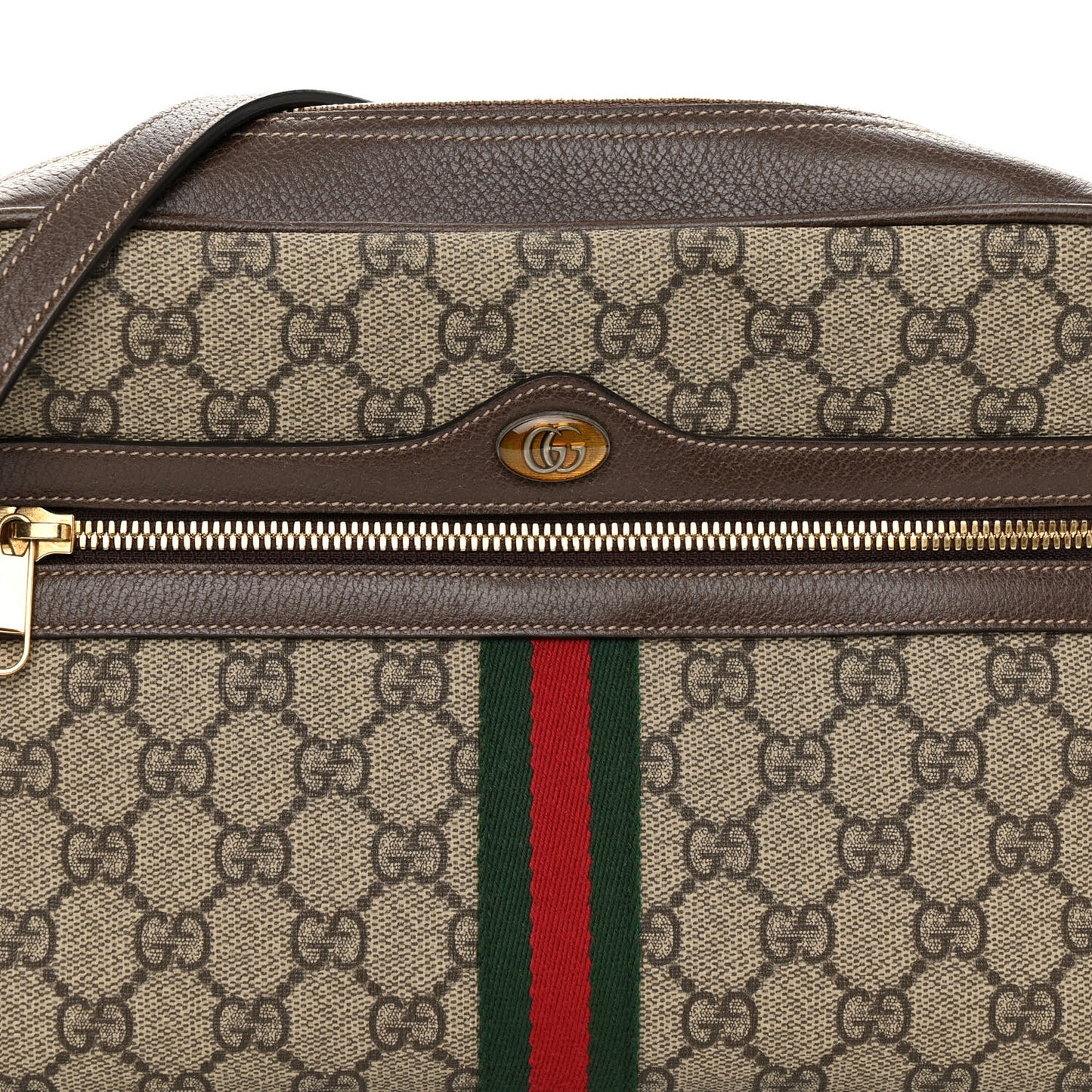 GG Supreme Monogram Web Small Ophidia Shoulder Bag Brown