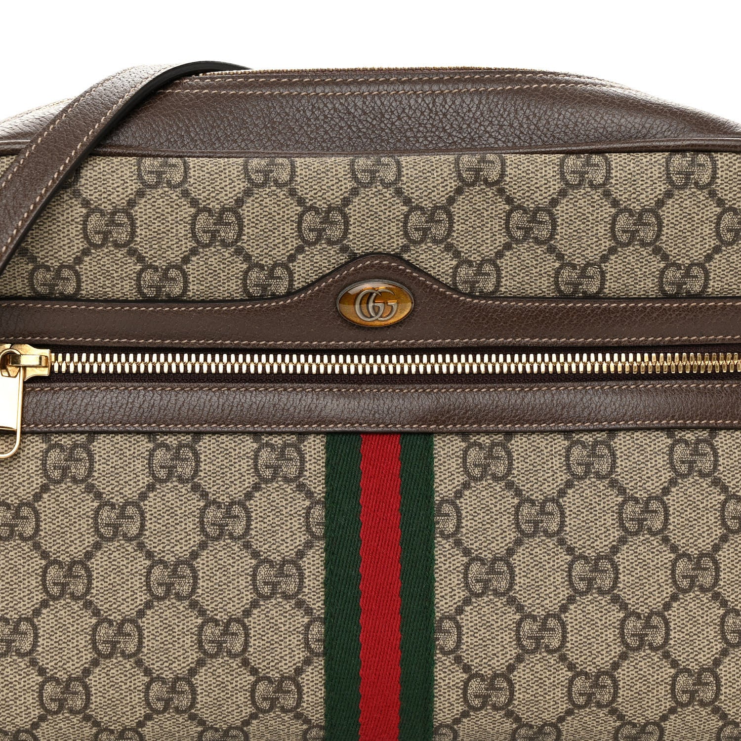 Gucci GG Supreme Monogram Web Small Ophidia Shoulder Bag Brown 8 of 11
