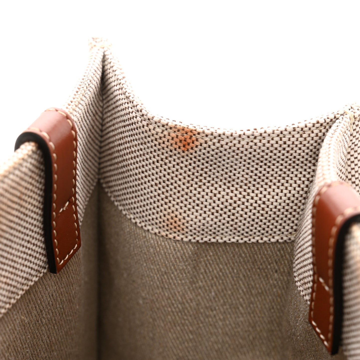 Cotton Calfskin Medium Woody Ribbon Tote White Brown