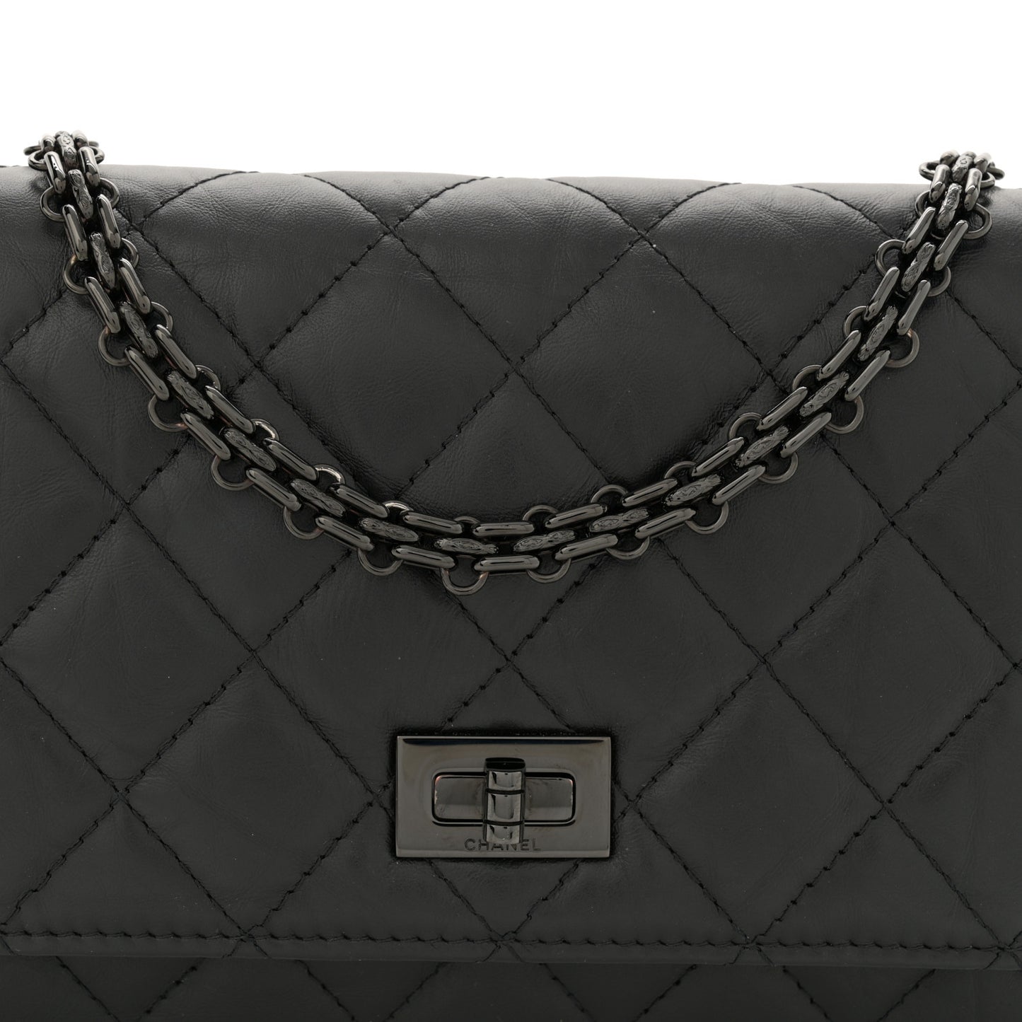 Aged Calfskin Quilted Reissue Wallet On Chain WOC So Black
