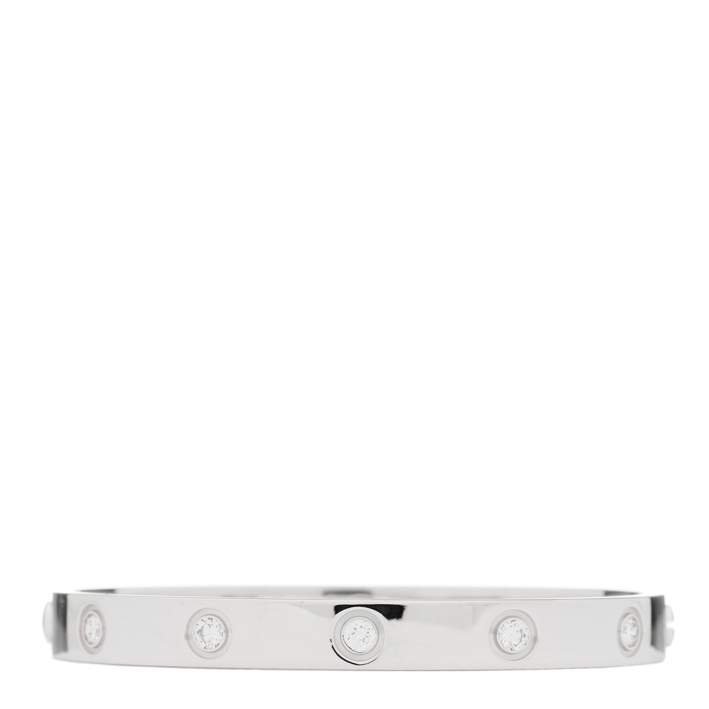 18K White Gold 10 Diamond LOVE Bracelet 16