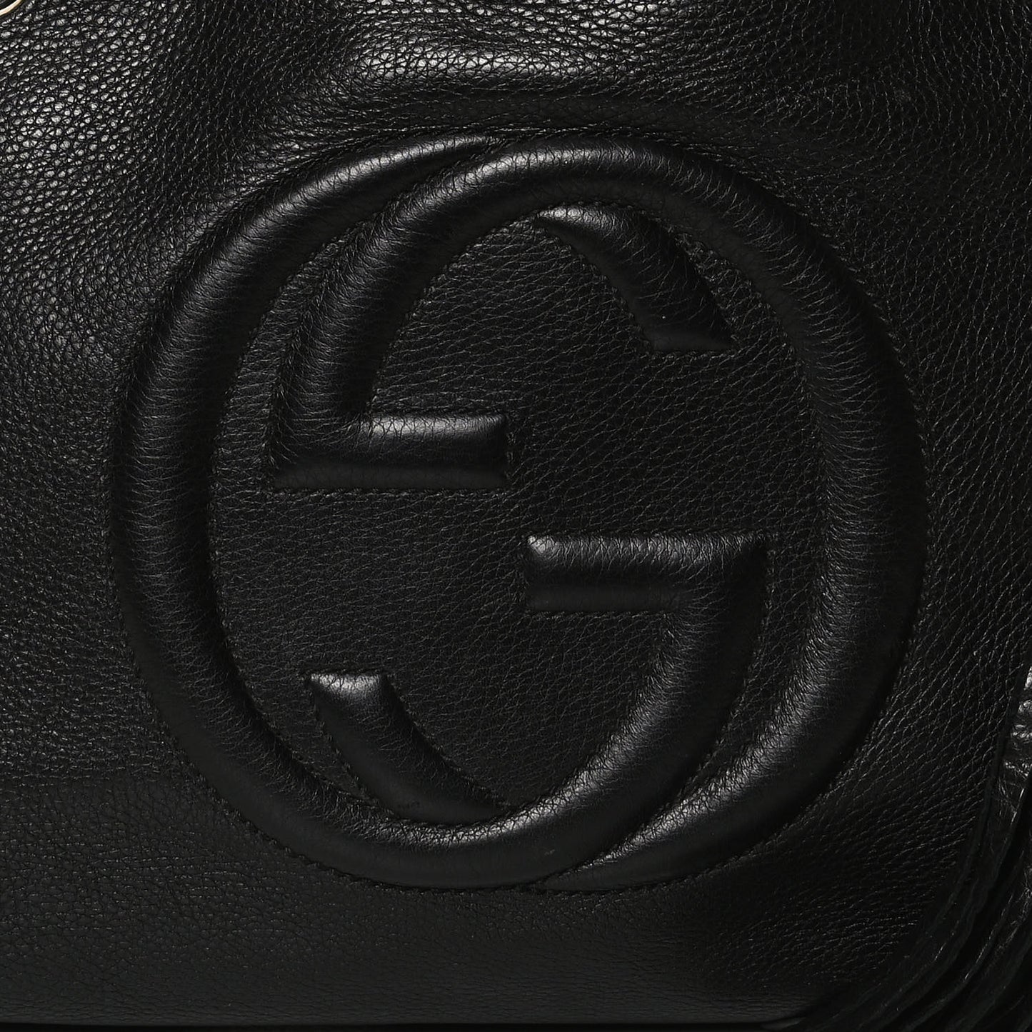 Pebbled Calfskin Medium Soho Chain Shoulder Bag Black