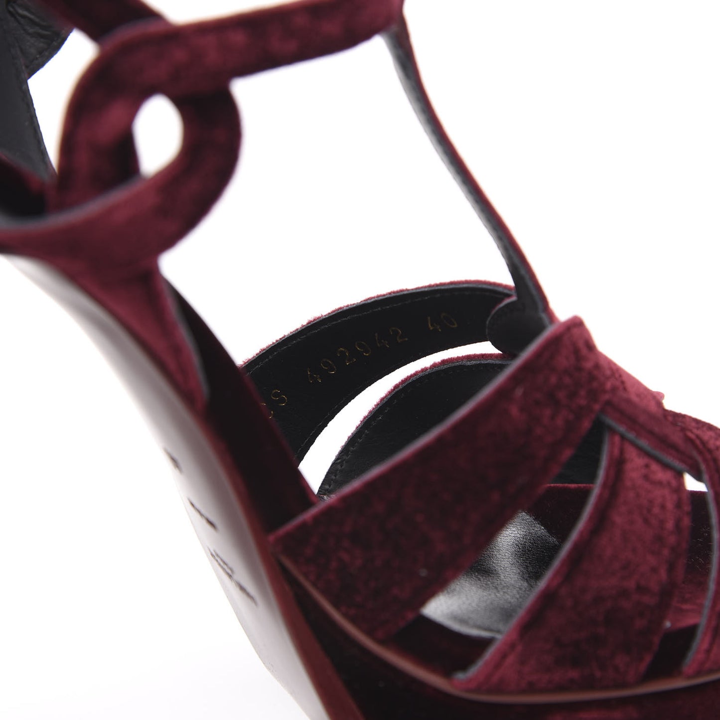 Velvet Tribute 105 Platform Sandals 40 Burgundy