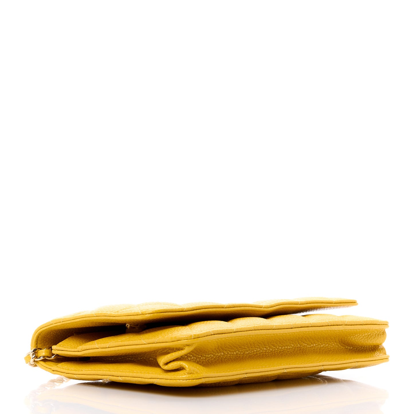 Caviar Quilted Wallet on Chain WOC Yellow