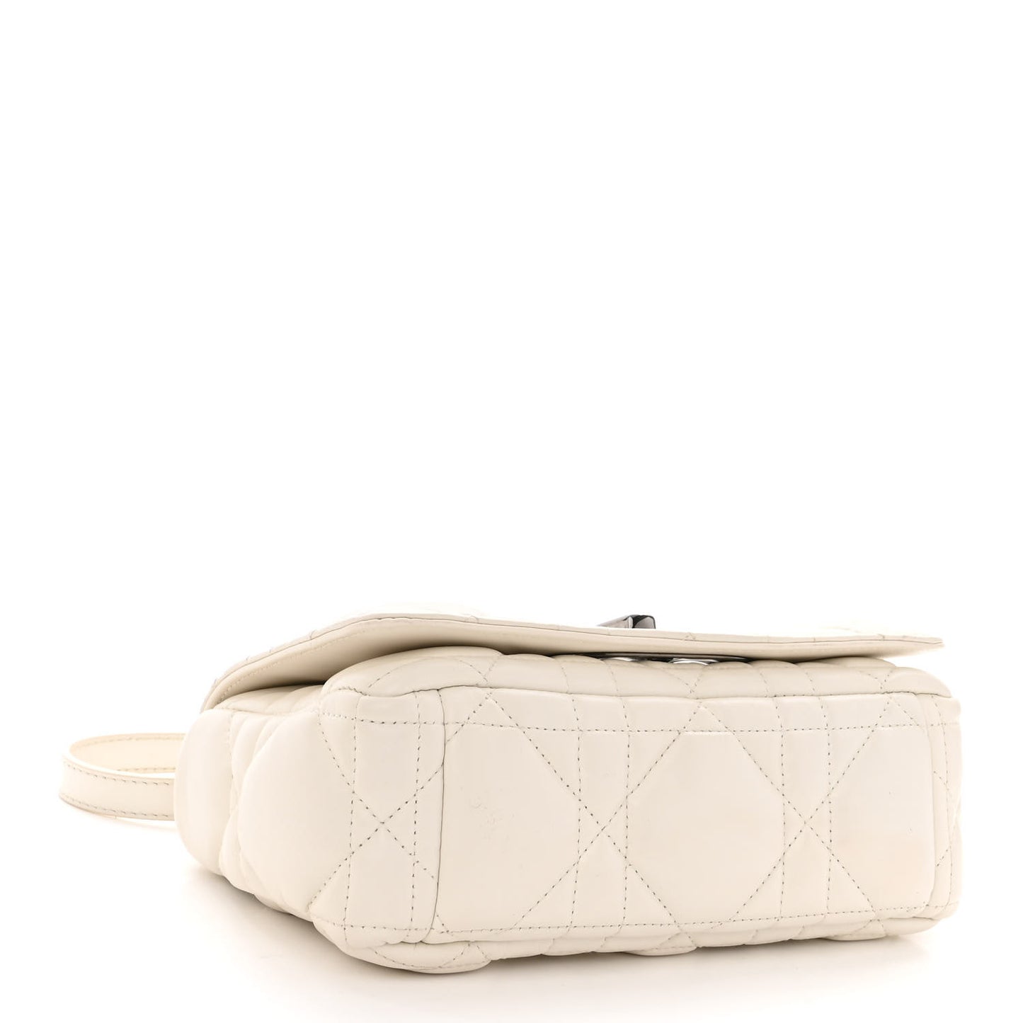 Lambskin Macrocannage Small Dior Caro Bag Ivory