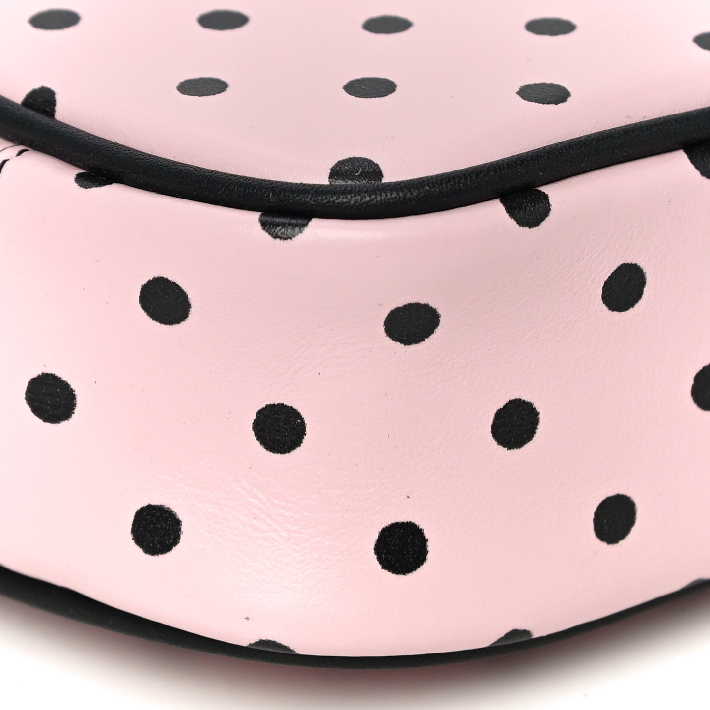 Calfskin Printed Polka Dot Mini Lou Camera Bag Pink Black