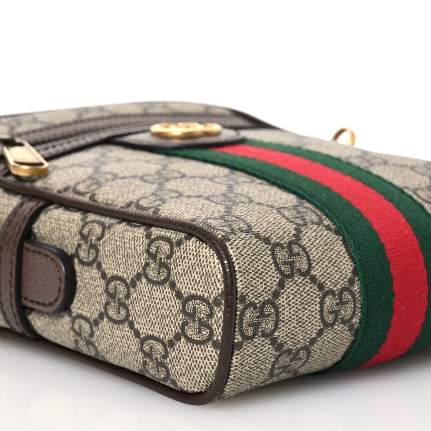GG Supreme Monogram Web Mini Ophidia Messenger Brown
