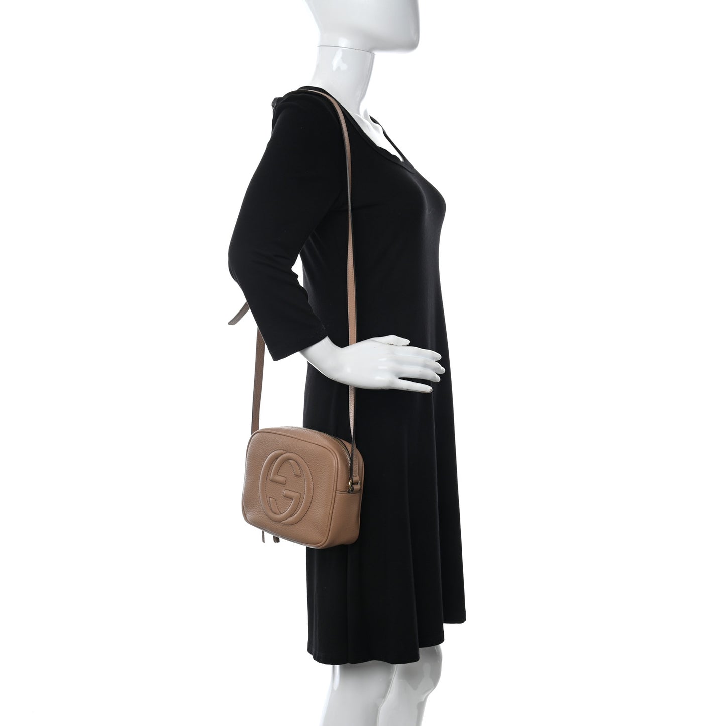 Pebbled Calfskin Small Soho Disco Bag Camelia