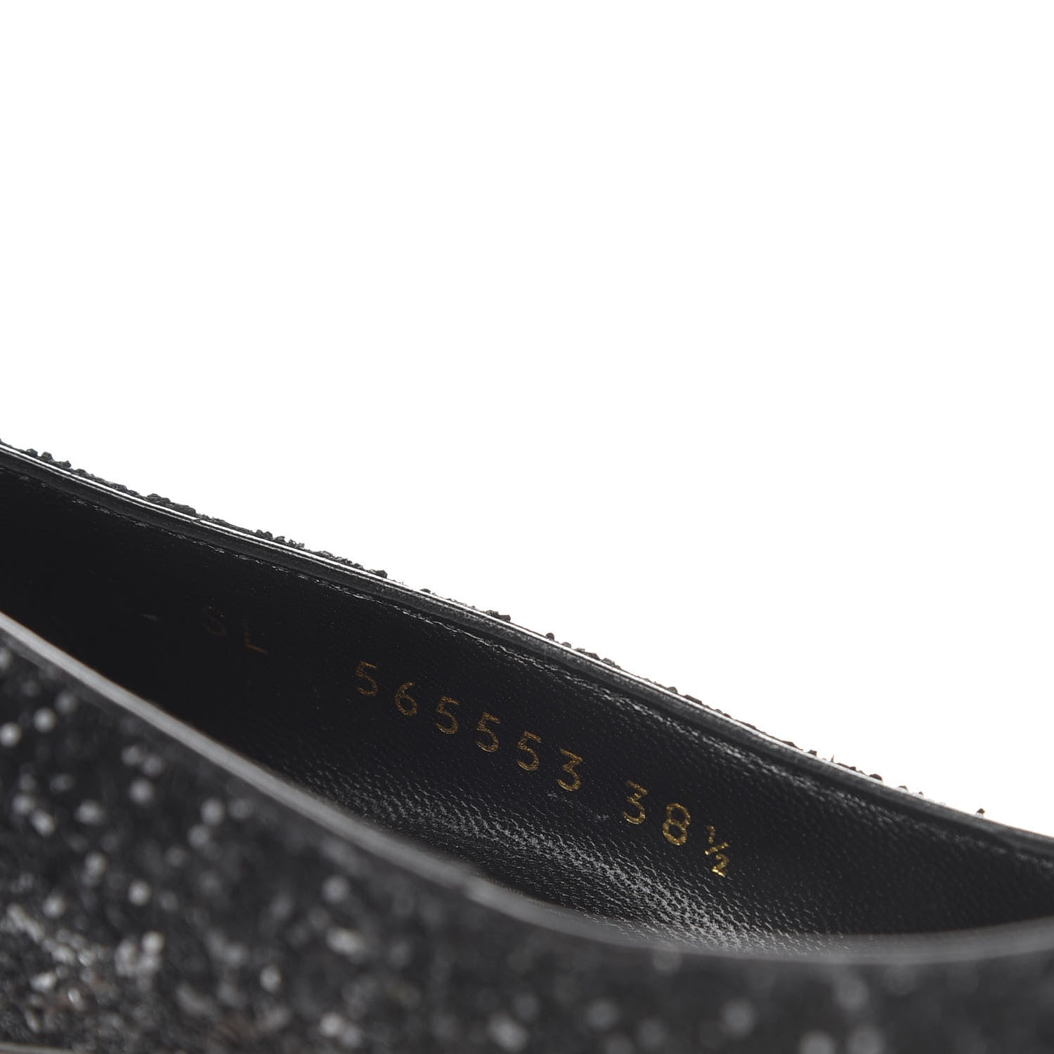 Saint Laurent Glitter Opyum 85 Pumps 38.5 Black 9 of 10