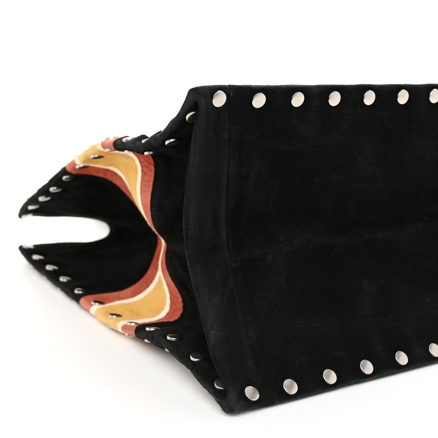 Suede Floral Hand Painted Large Book Tote Black