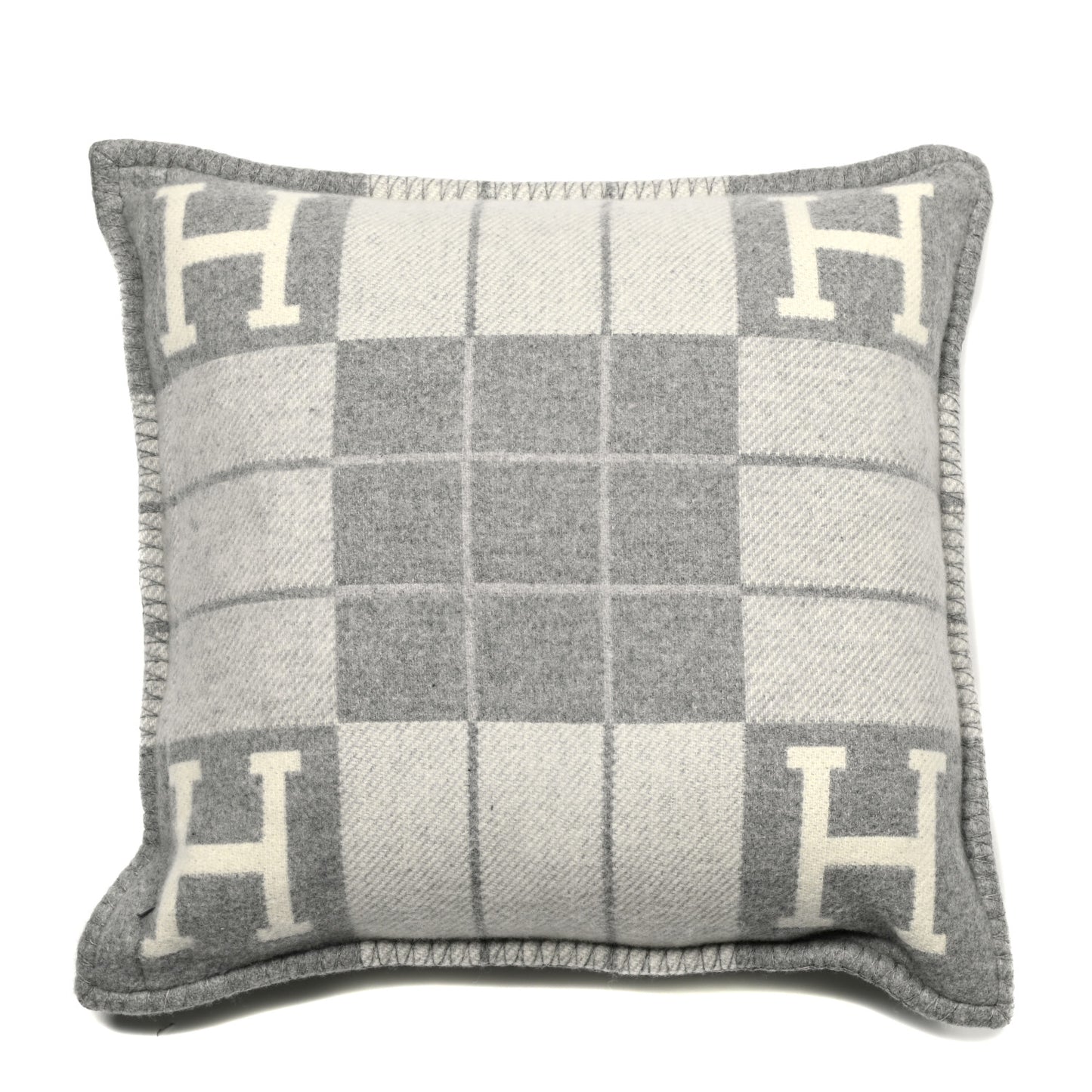 Wool Cashmere Avalon III Pillow PM Ecru Gris Clair