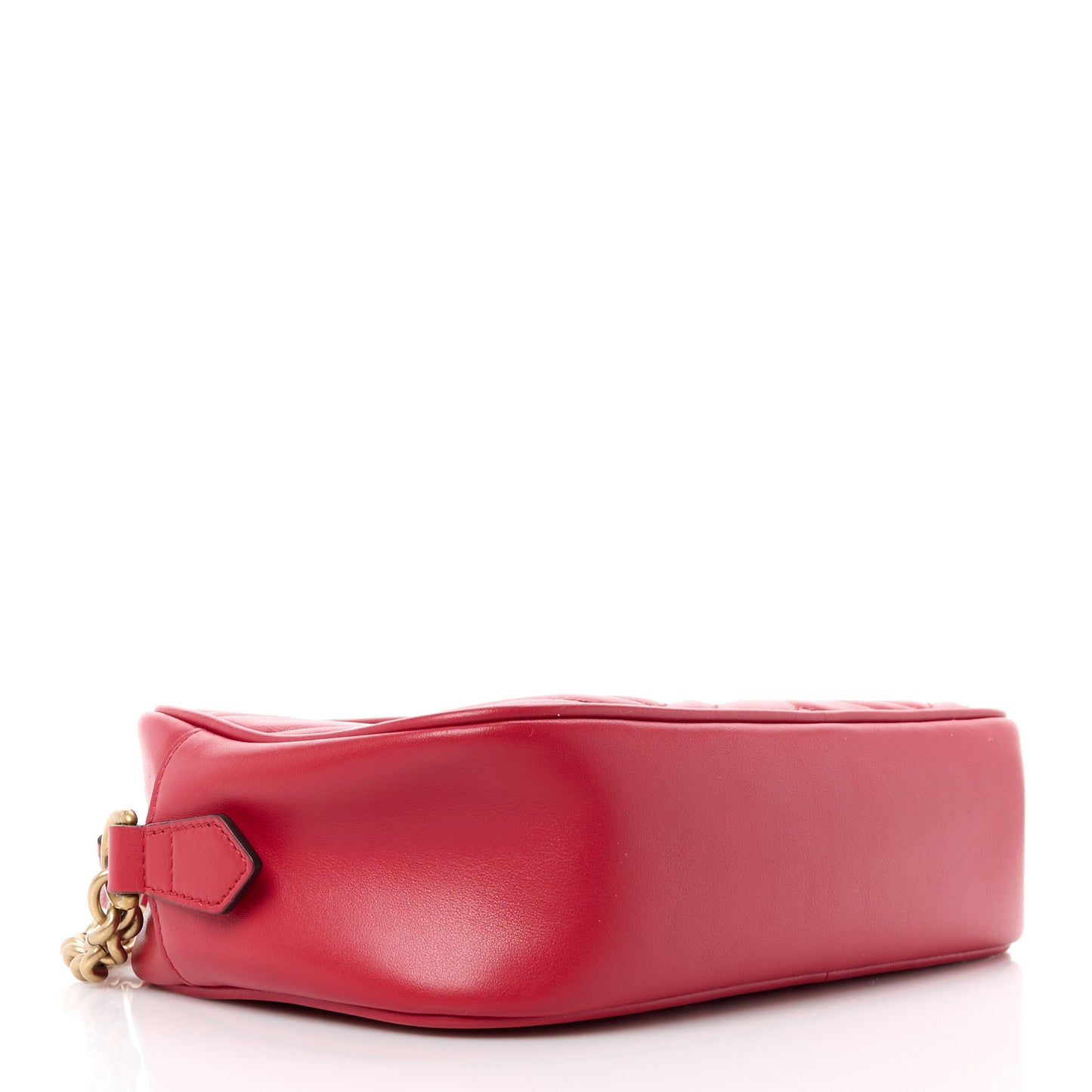 Calfskin Matelasse Small GG Marmont Chain Shoulder Bag Hibiscus Red