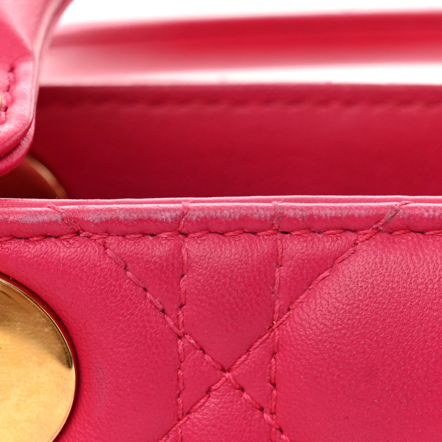Lambskin Cannage Mini Lady Dior Hot Pink