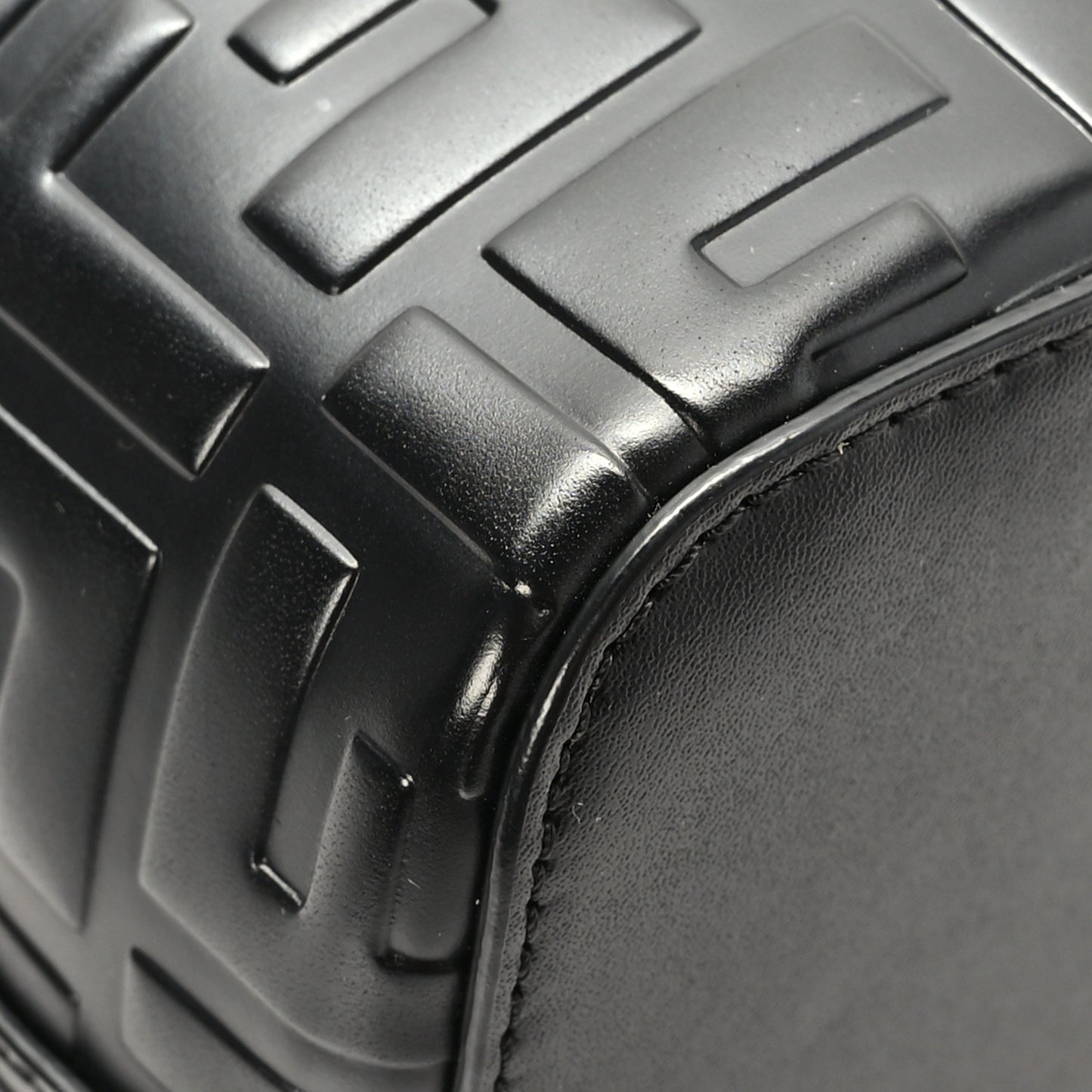 Vitello Liberty F is Fendi FF 1974 Embossed Mini Mon Tresor Bucket Bag Black