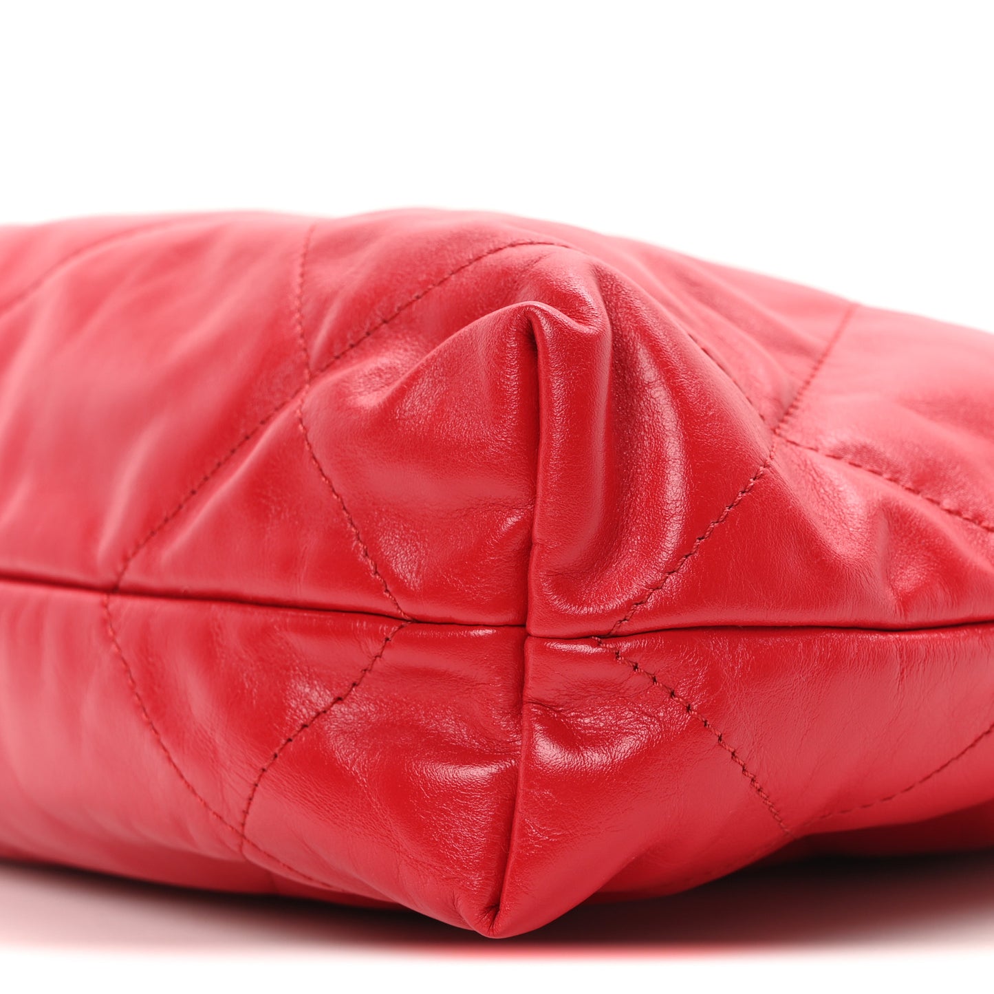 Shiny Calfskin Quilted Small Chanel 22 Red