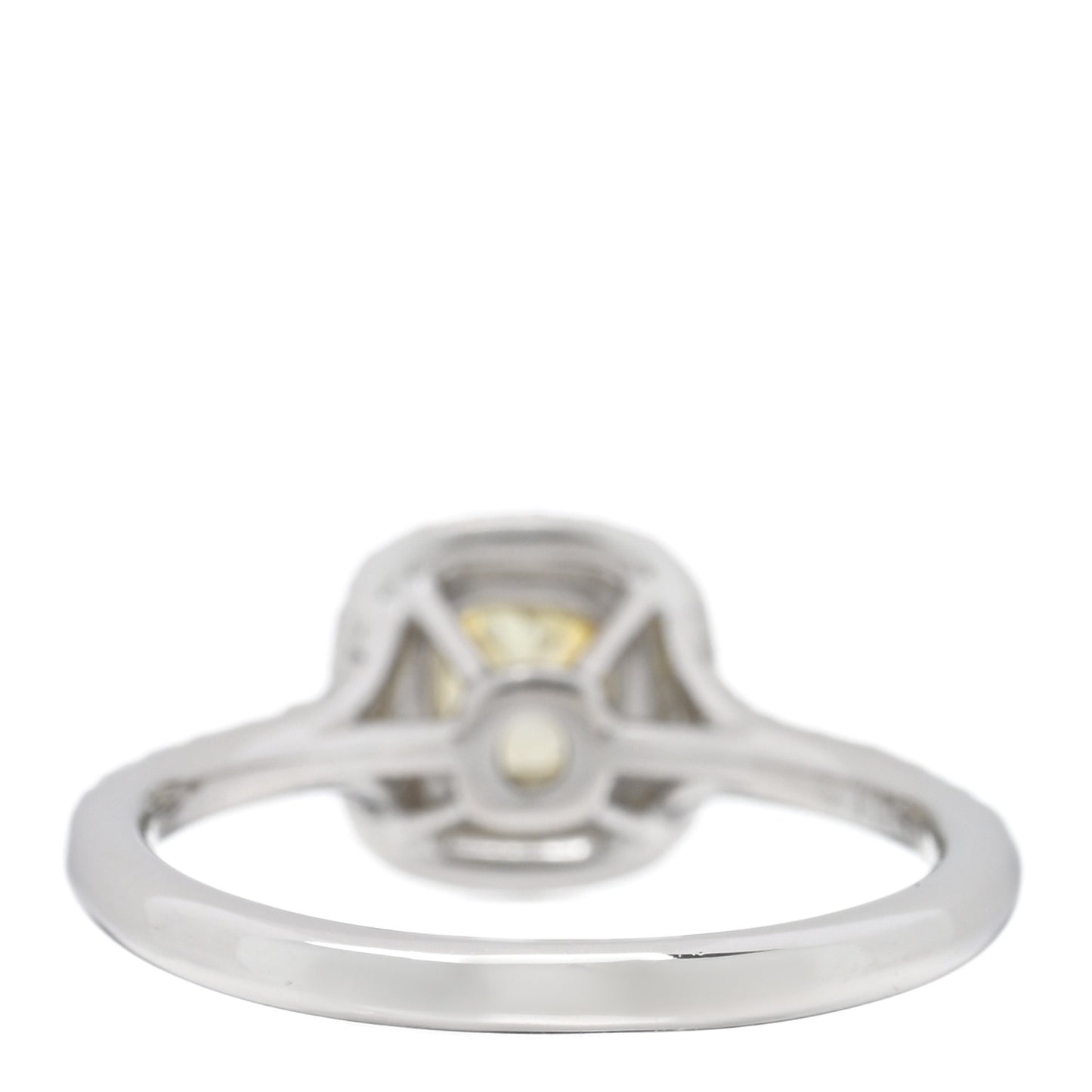 Platinum 18K Yellow Gold Fancy Yellow Diamond .37ct Soleste Engagement Ring 50 5.5