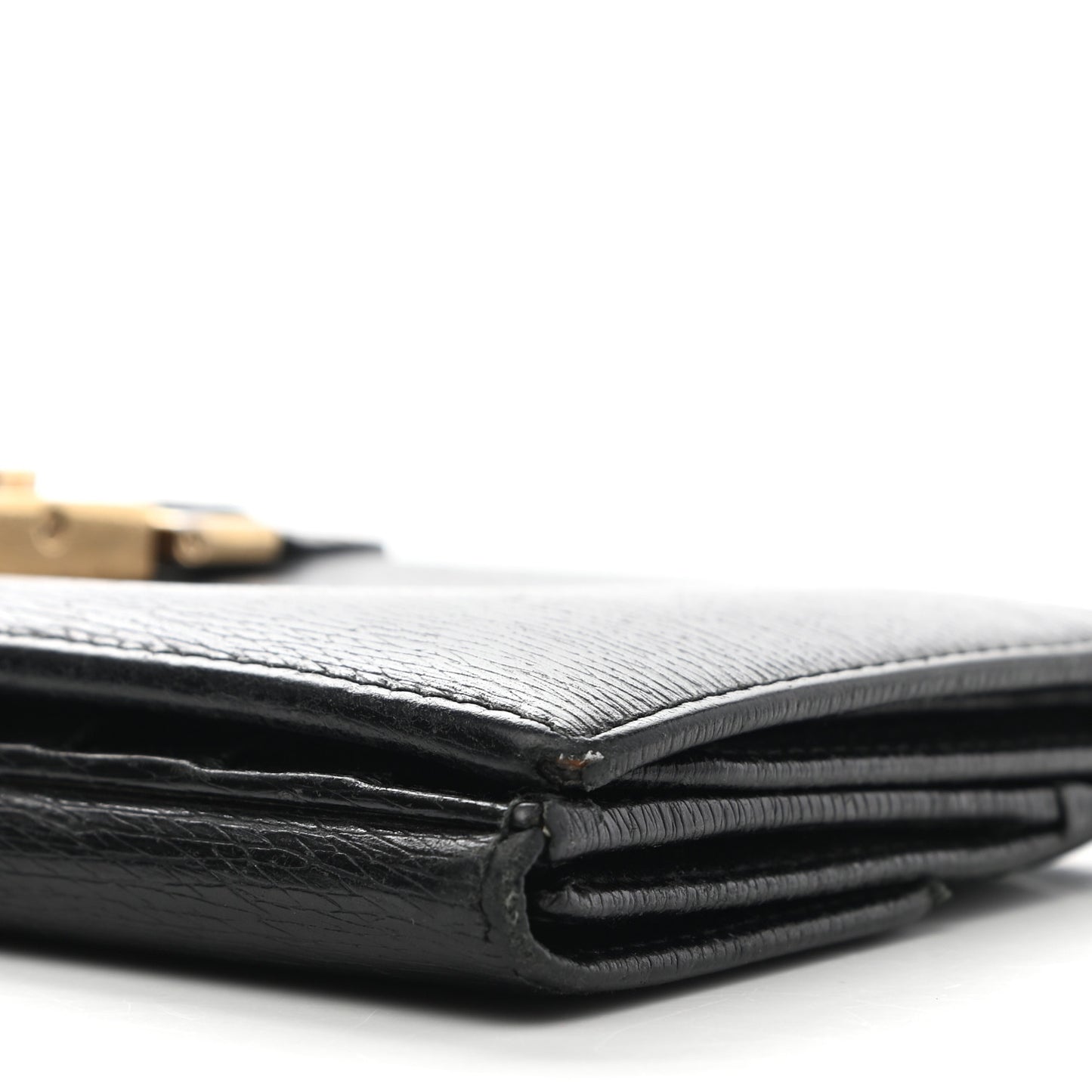 Calfskin Continental Bardot Wallet Black