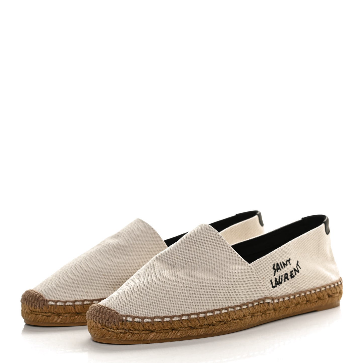 Canvas Nappa Elba Light Logo Embroidered Espadrilles 41 Panna