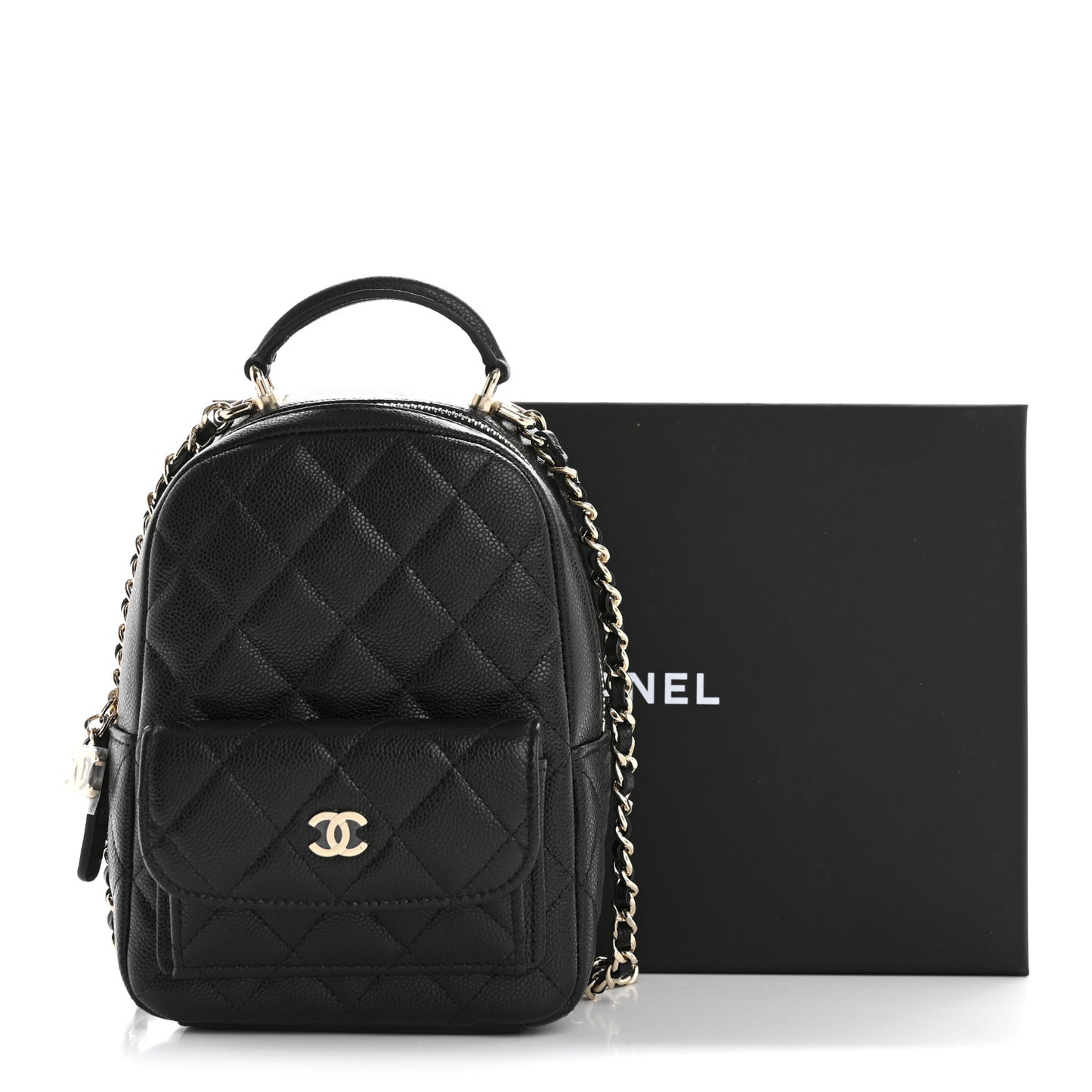 Caviar Quilted CC Mini Classic Backpack Black