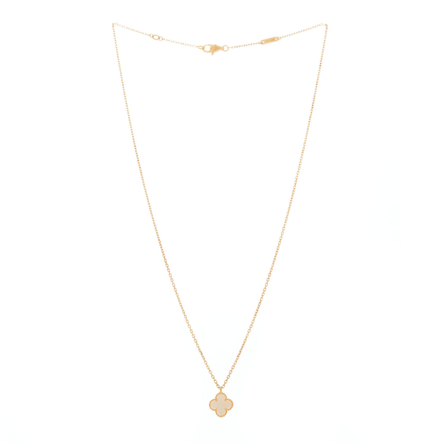 18K Yellow Gold Mother of Pearl Sweet Alhambra Pendant Necklace